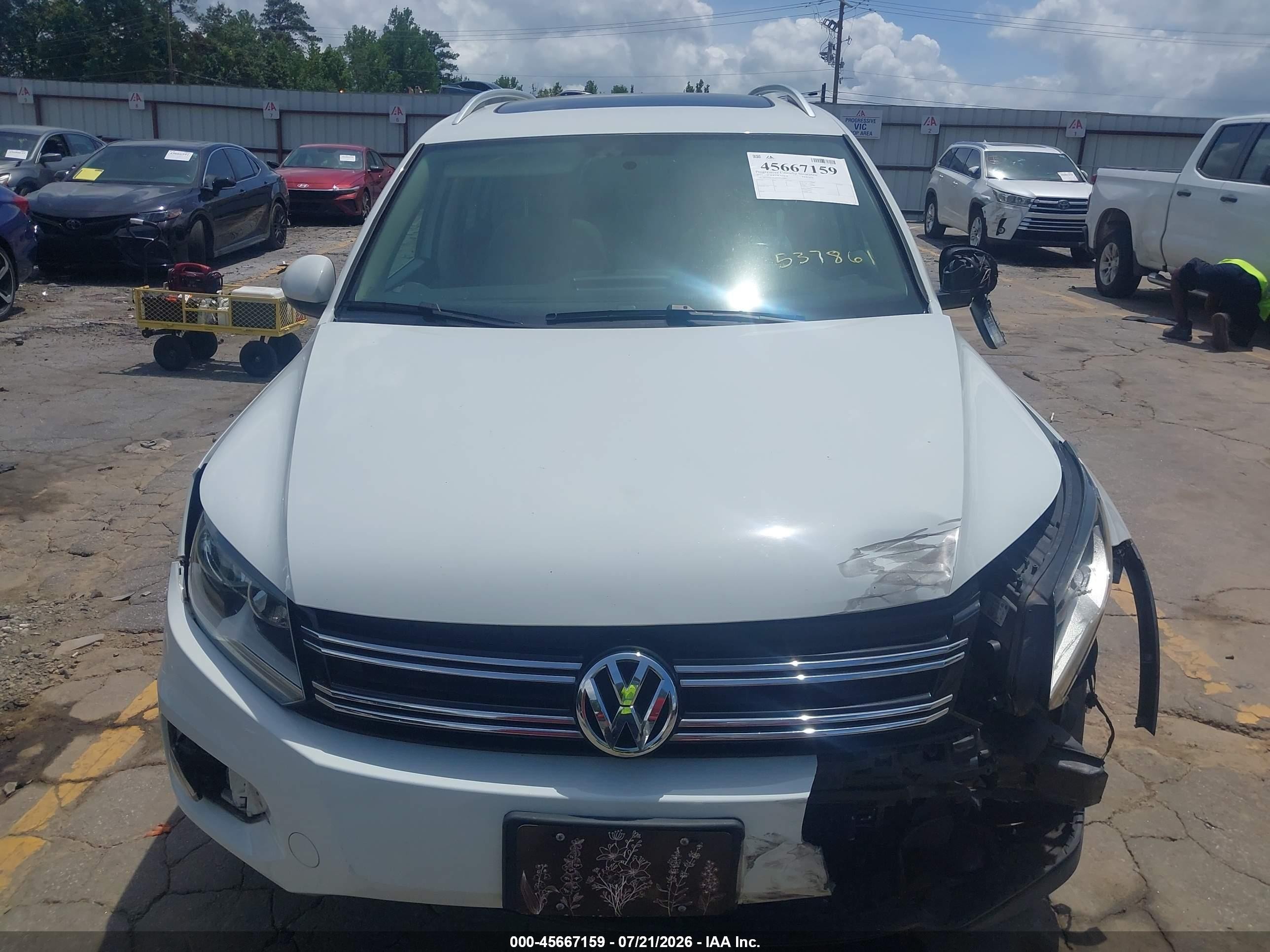 2015 Volkswagen Tiguan Sel White vin: WVGBV7AX6FW537861