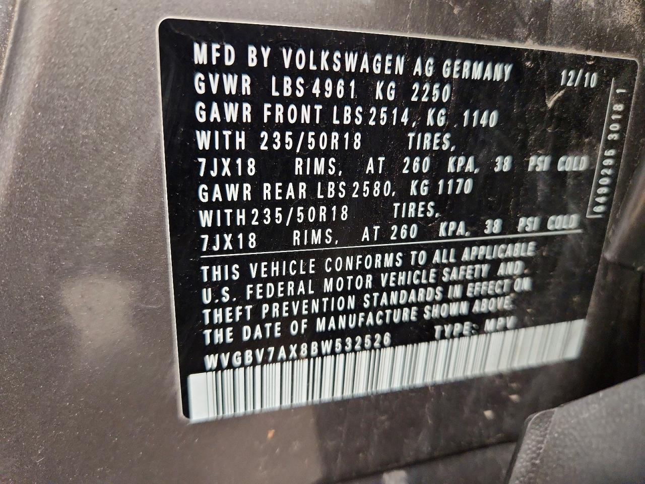 2011 Volkswagen Tiguan S Серебряный vin: WVGBV7AX8BW532526