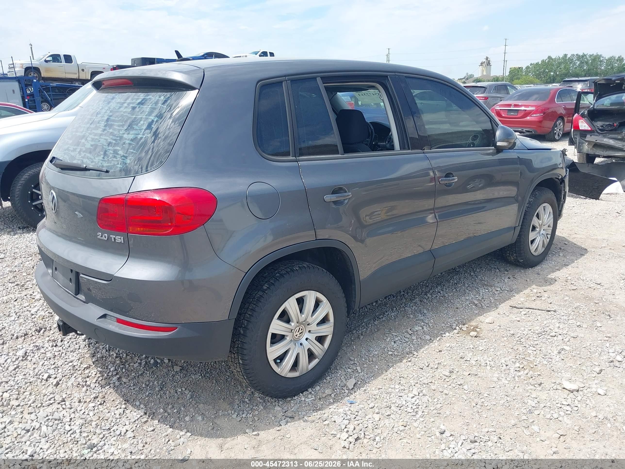 2014 Volkswagen Tiguan S Gray vin: WVGCV3AX4EW624105