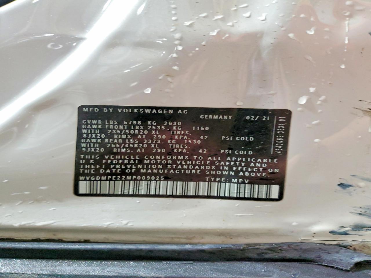 2021 Volkswagen Id.4 First Edition White vin: WVGDMPE22MP009025