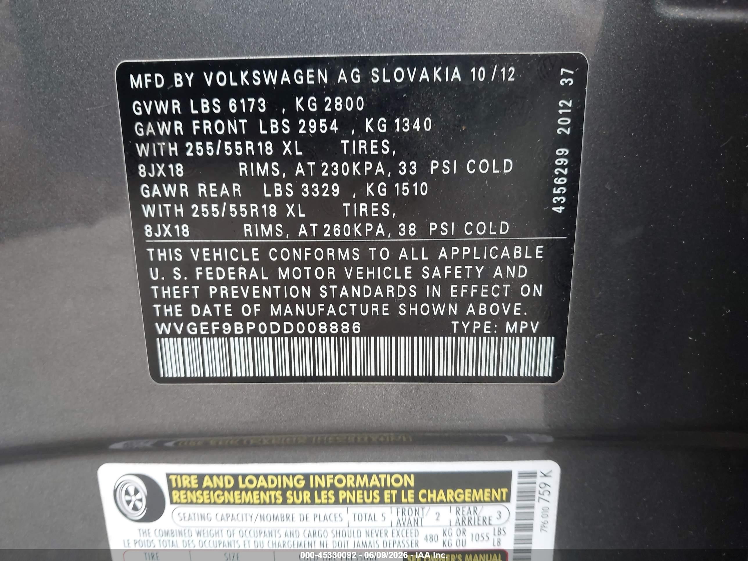 2013 Volkswagen Touareg Vr6 Sport Серый vin: WVGEF9BP0DD008886