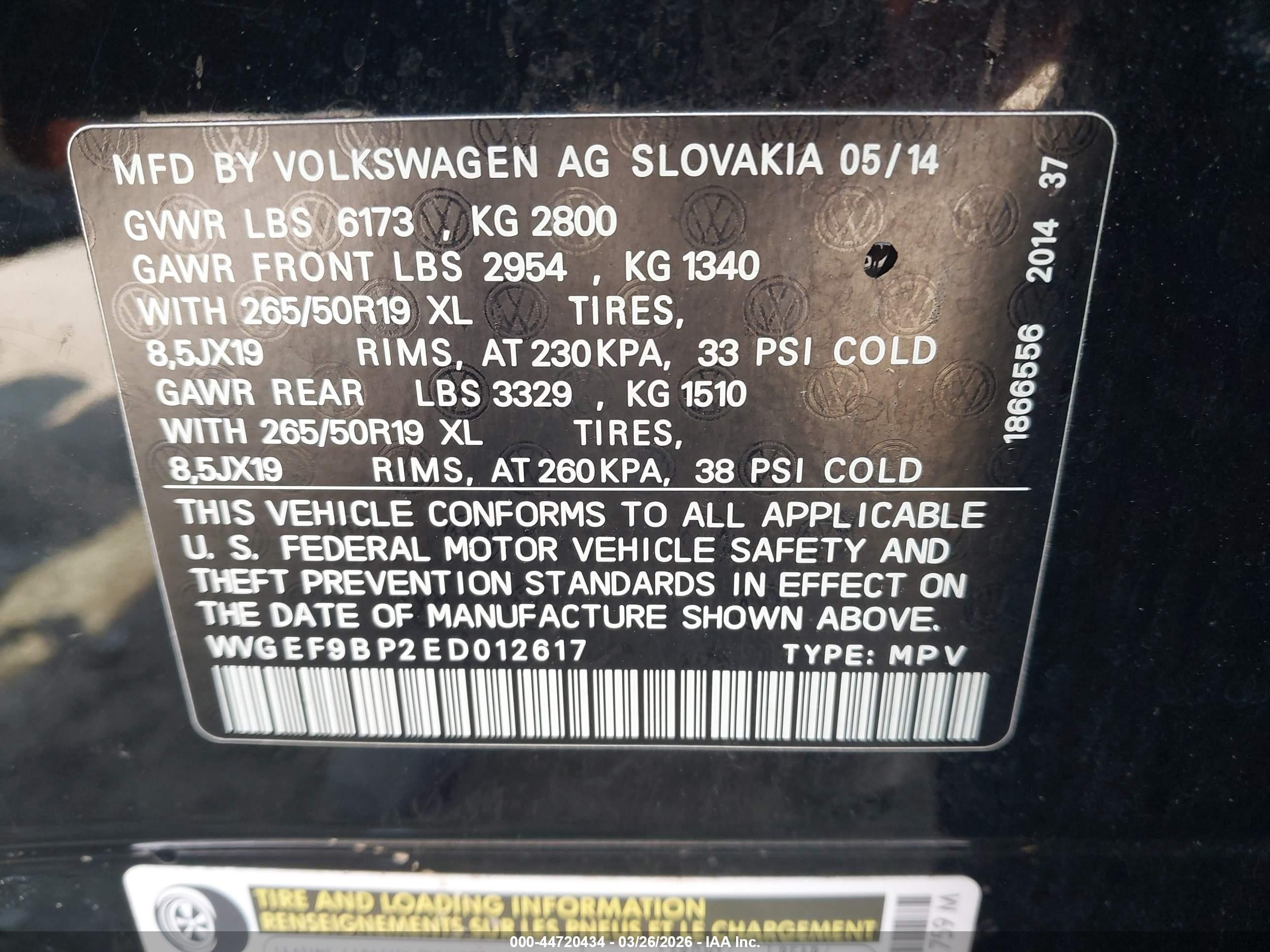2014 Volkswagen Touareg 3.6l Lux Черный vin: WVGEF9BP2ED012617