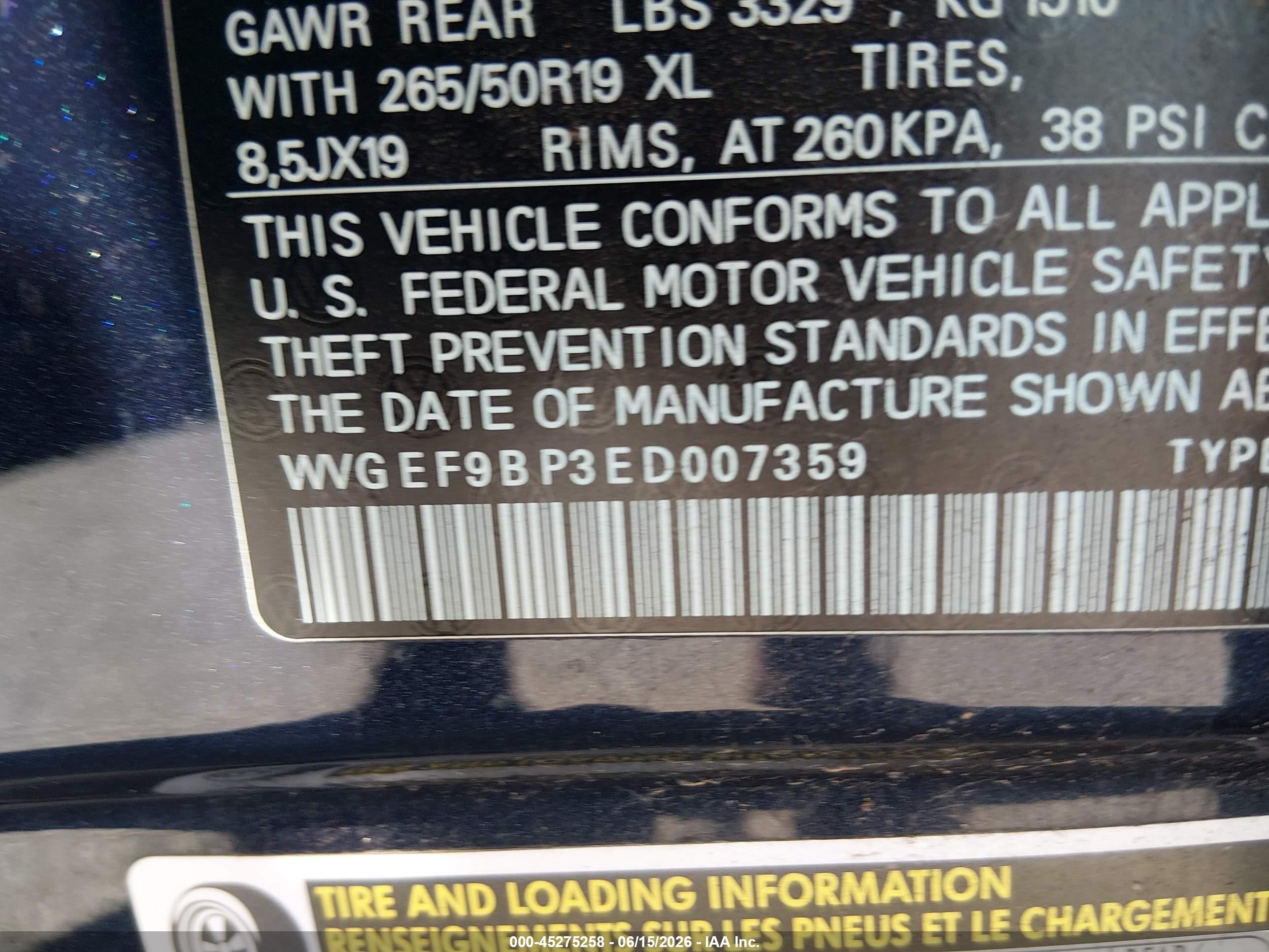 2014 Volkswagen Touareg 3.6l Lux Синий vin: WVGEF9BP3ED007359