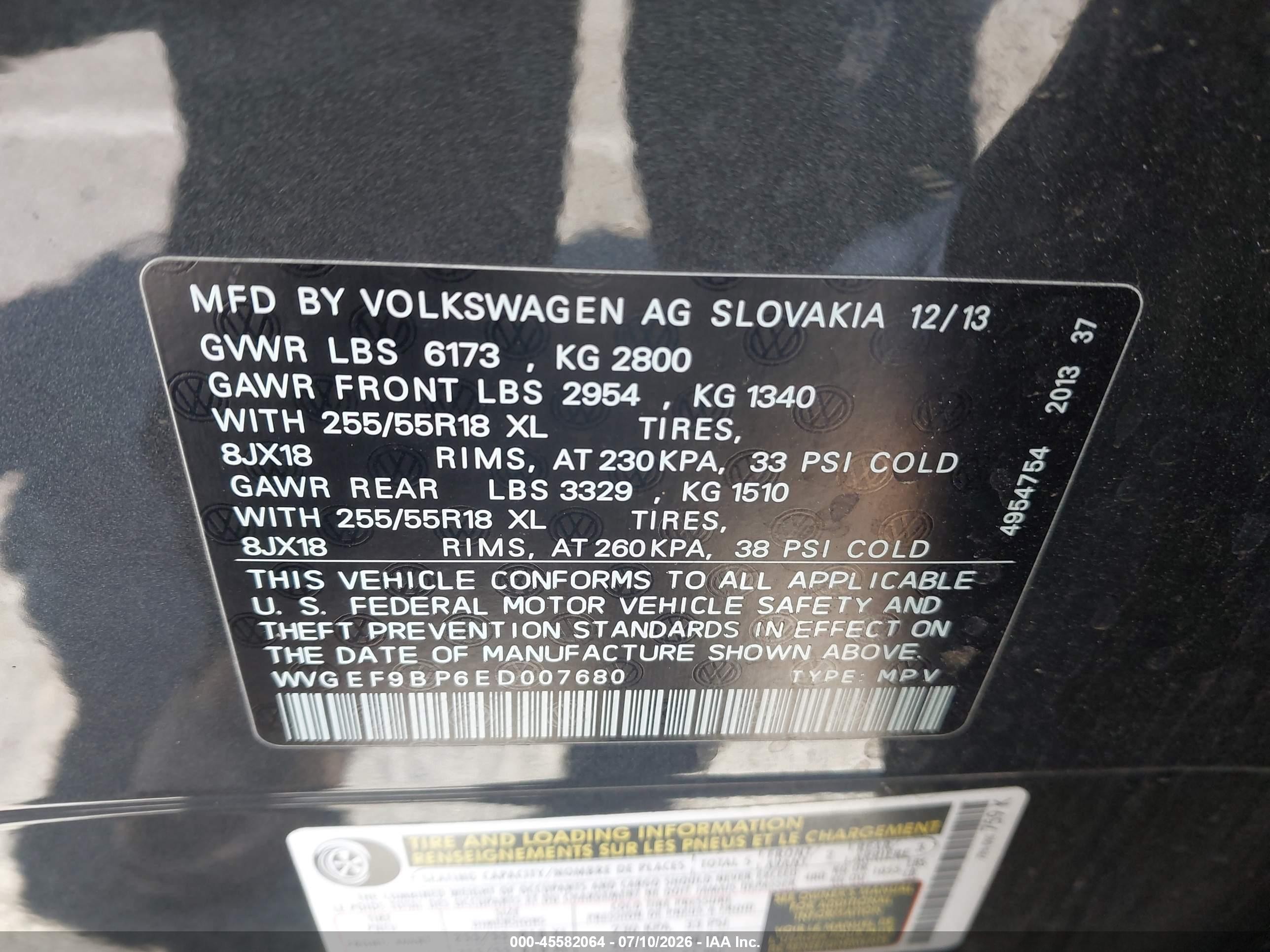 2014 Volkswagen Touareg 3.6l Sport Gray vin: WVGEF9BP6ED007680