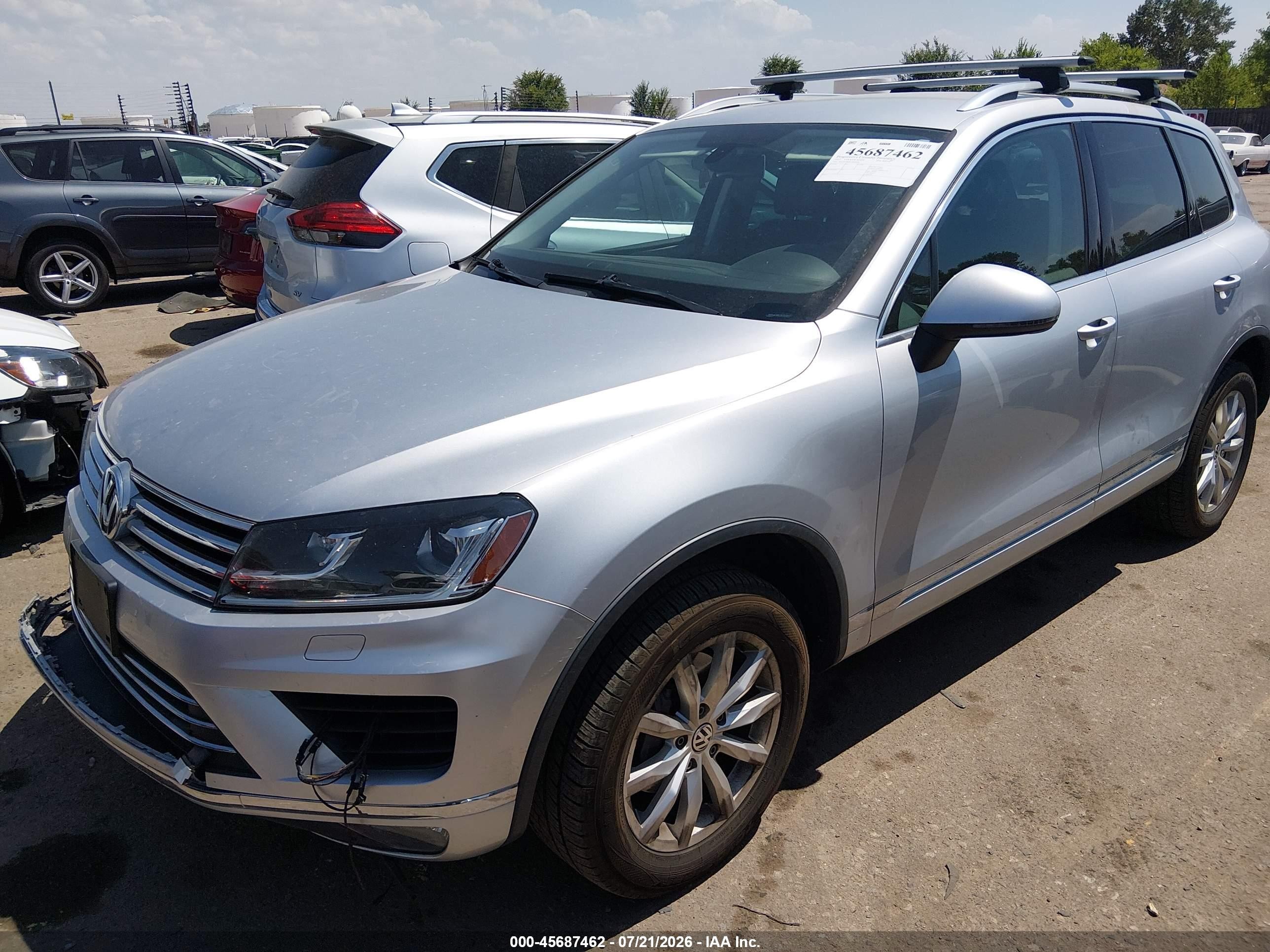2015 Volkswagen Touareg V6 Sport Gray vin: WVGEF9BP6FD006949