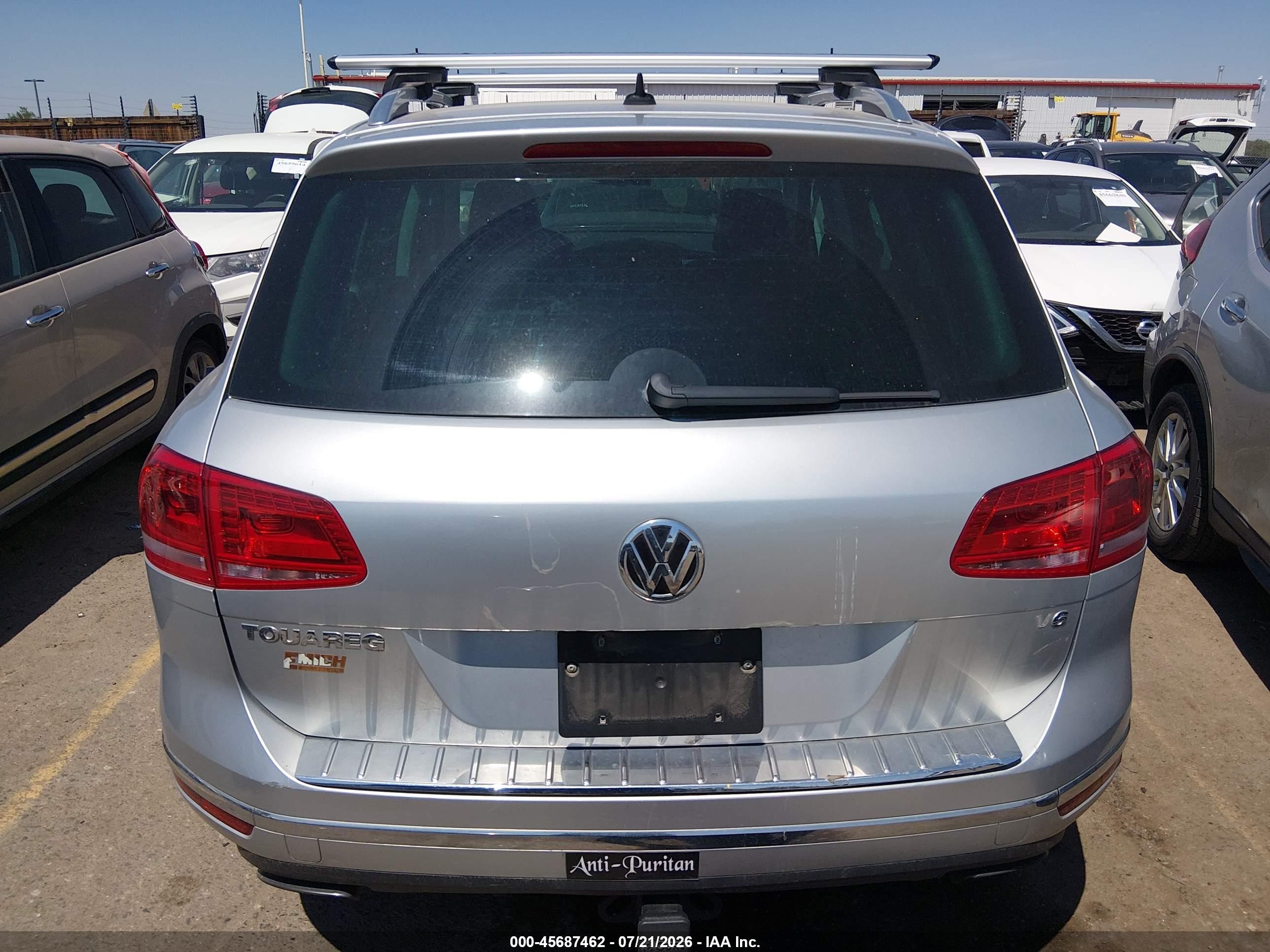 2015 Volkswagen Touareg V6 Sport Gray vin: WVGEF9BP6FD006949