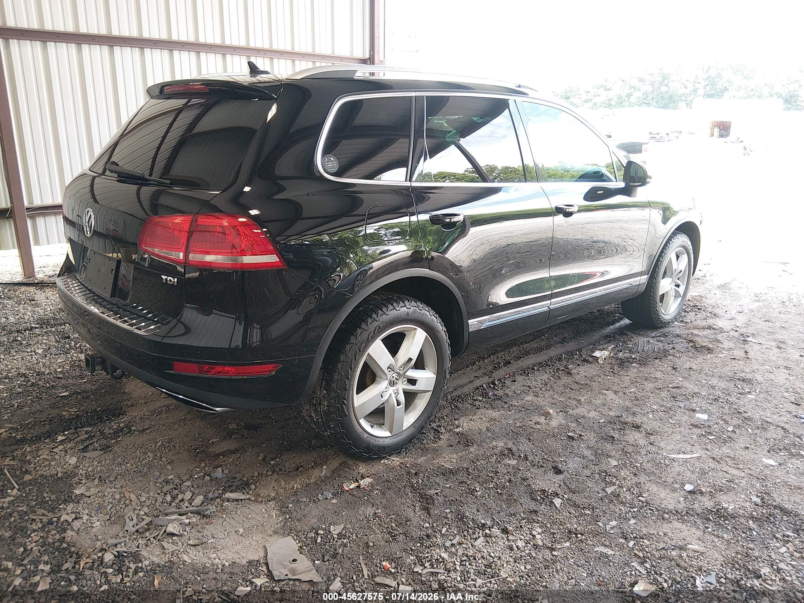 2012 Volkswagen Touareg Tdi Lux Black vin: WVGEK9BP4CD012126