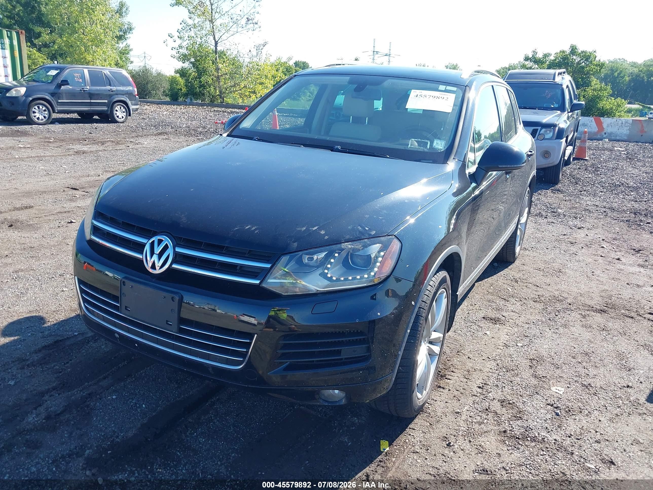 2012 Volkswagen Touareg Tdi Executive Black vin: WVGEK9BP6CD006568