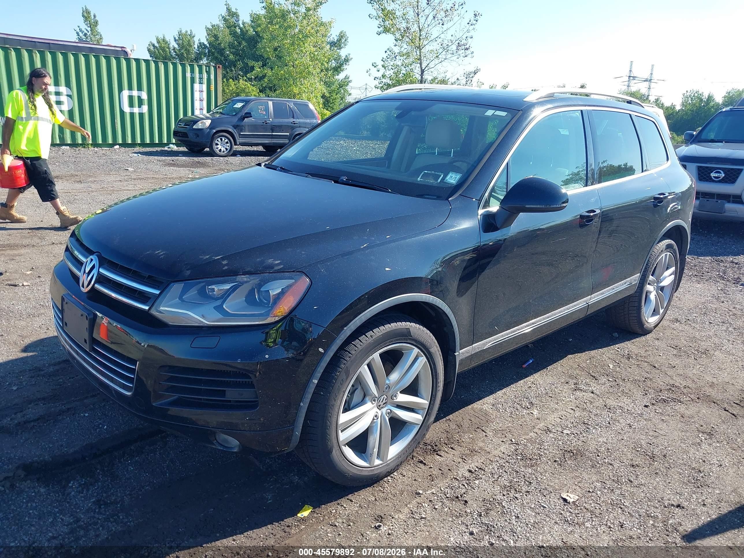2012 Volkswagen Touareg Tdi Executive Black vin: WVGEK9BP6CD006568