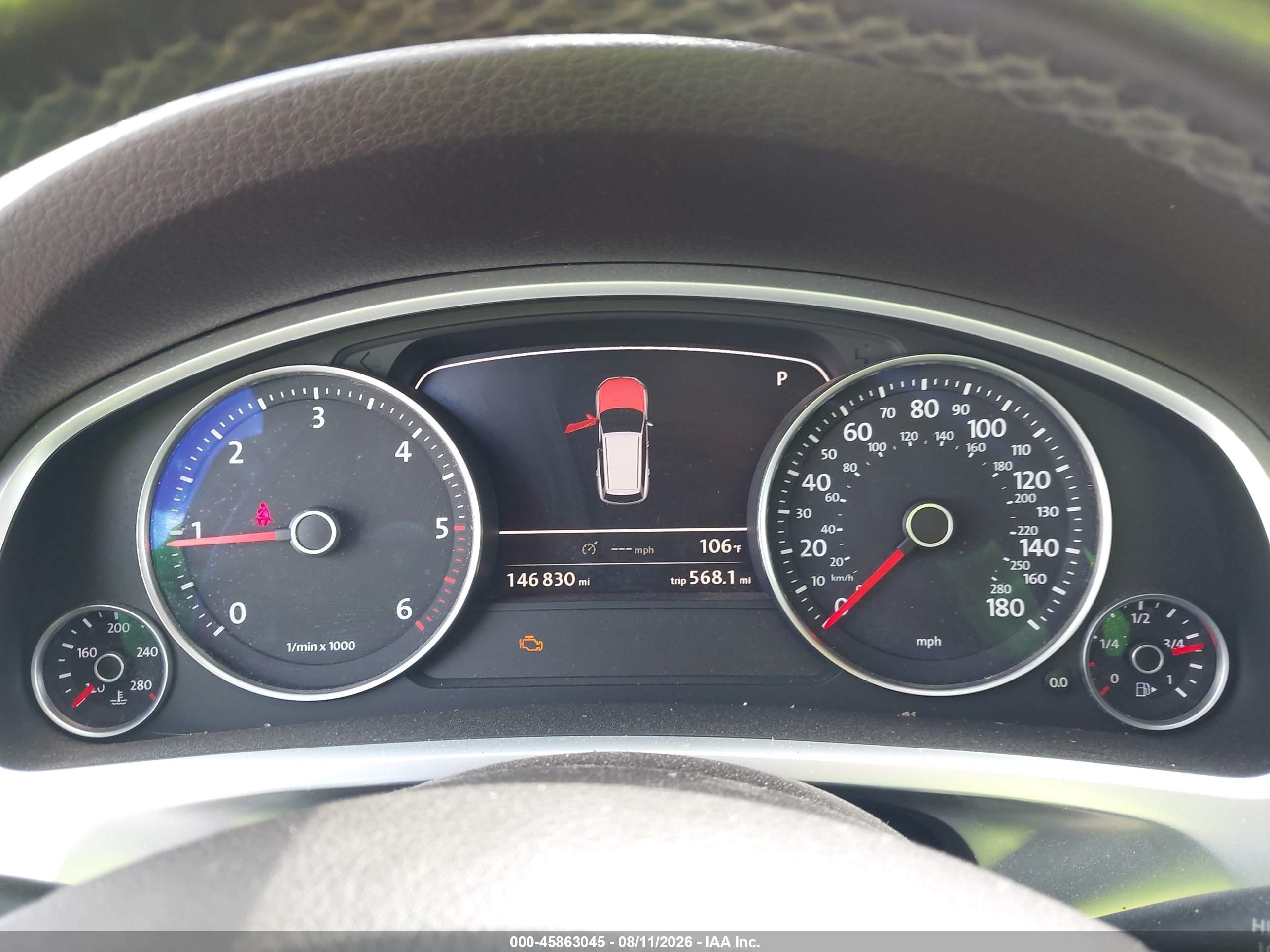 2012 Volkswagen Touareg Tdi Lux Gray vin: WVGEK9BP7CD008989