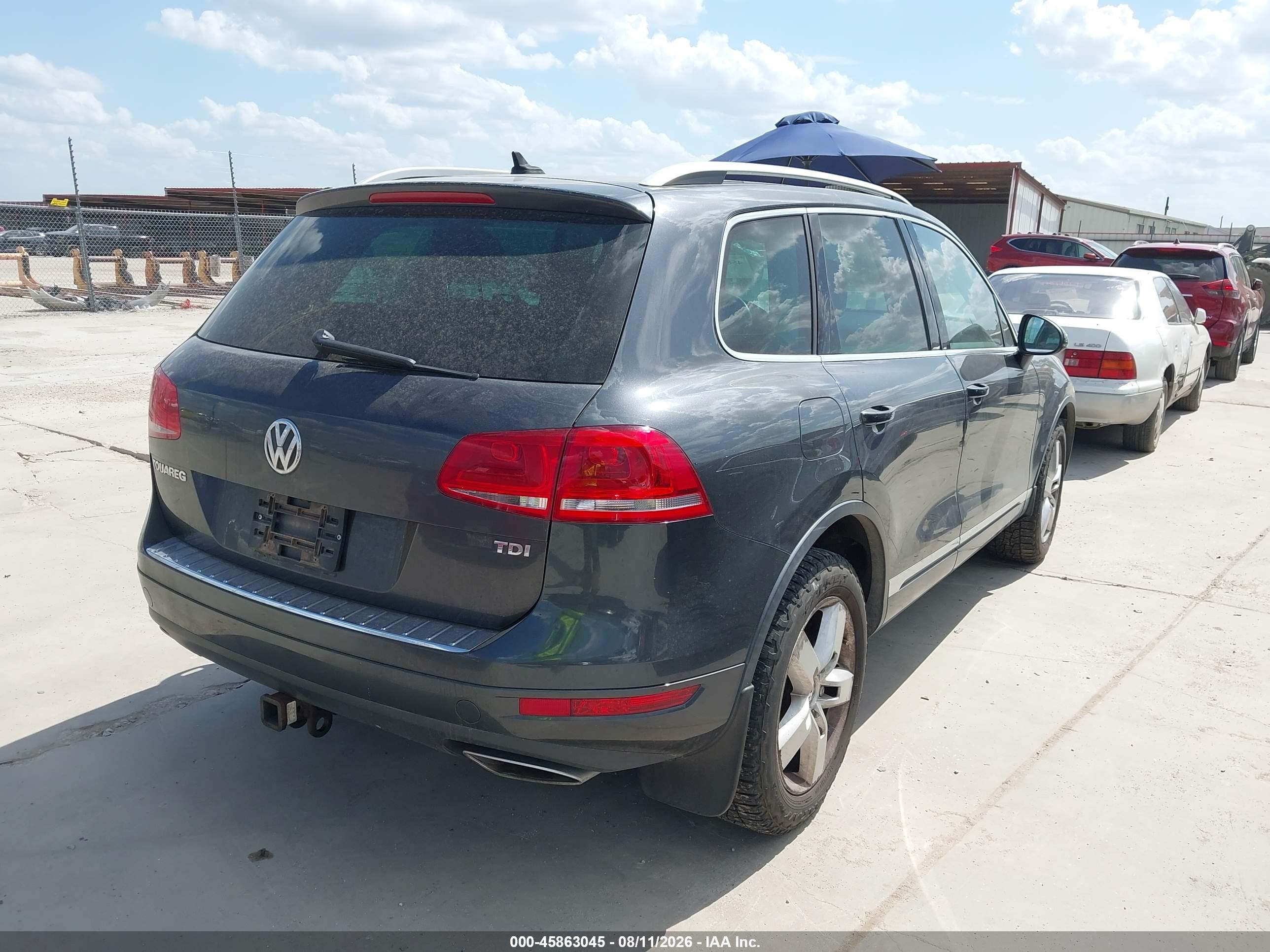 2012 Volkswagen Touareg Tdi Lux Gray vin: WVGEK9BP7CD008989