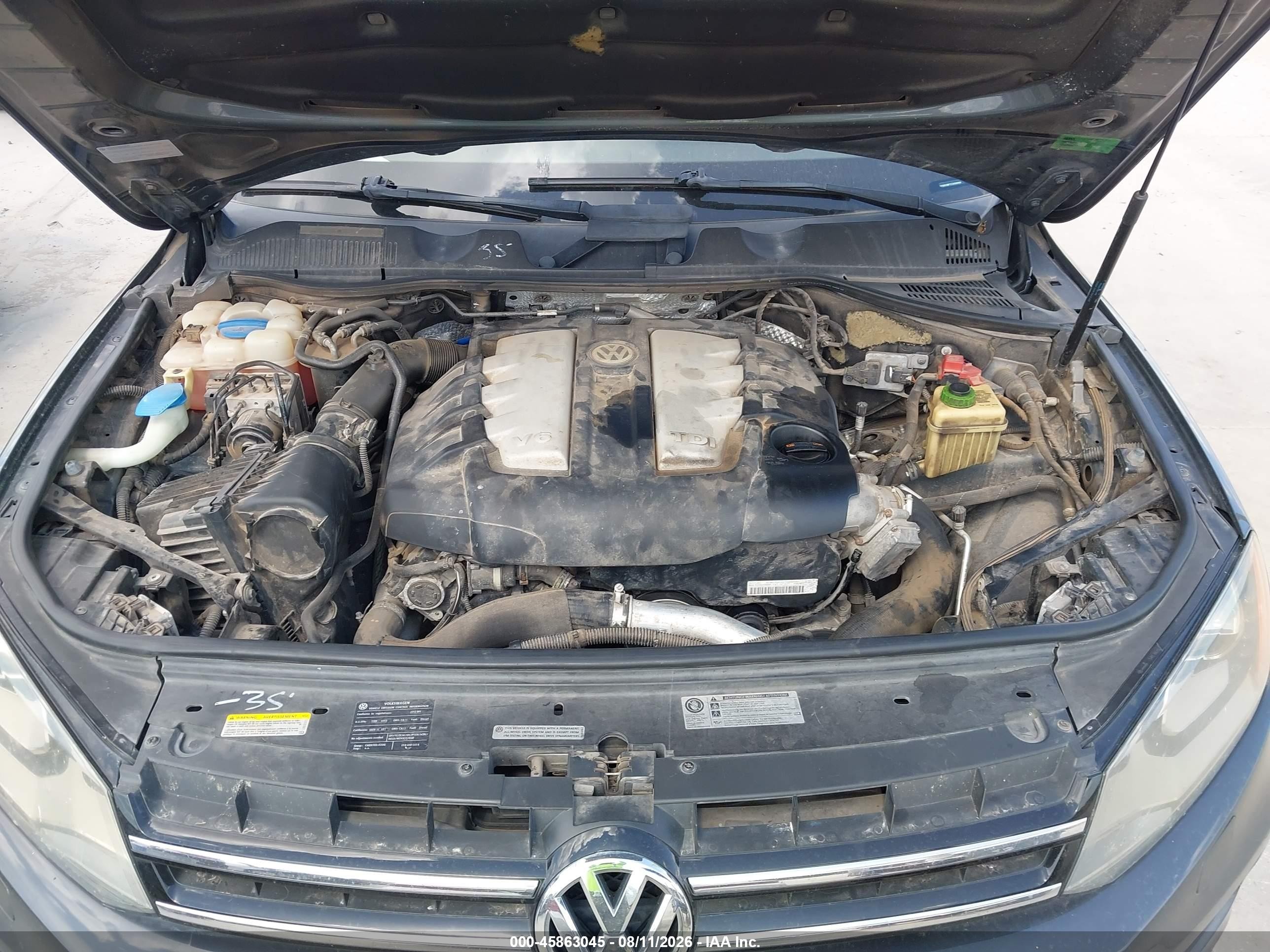 2012 Volkswagen Touareg Tdi Lux Gray vin: WVGEK9BP7CD008989