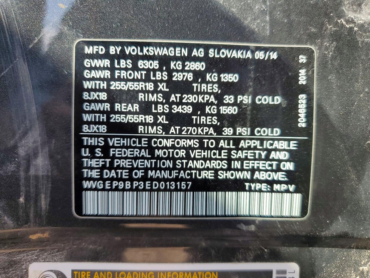 2014 Volkswagen Touareg V6 Tdi Gray vin: WVGEP9BP3ED013157