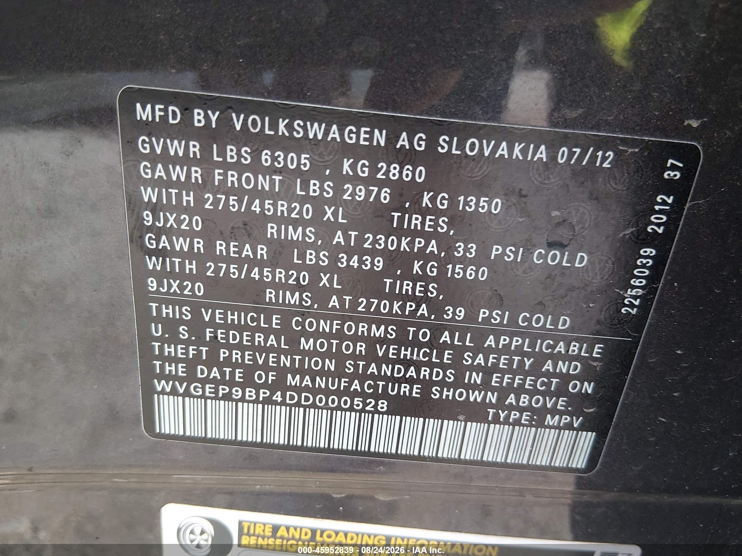 2013 Volkswagen Touareg Tdi Executive Black vin: WVGEP9BP4DD000528