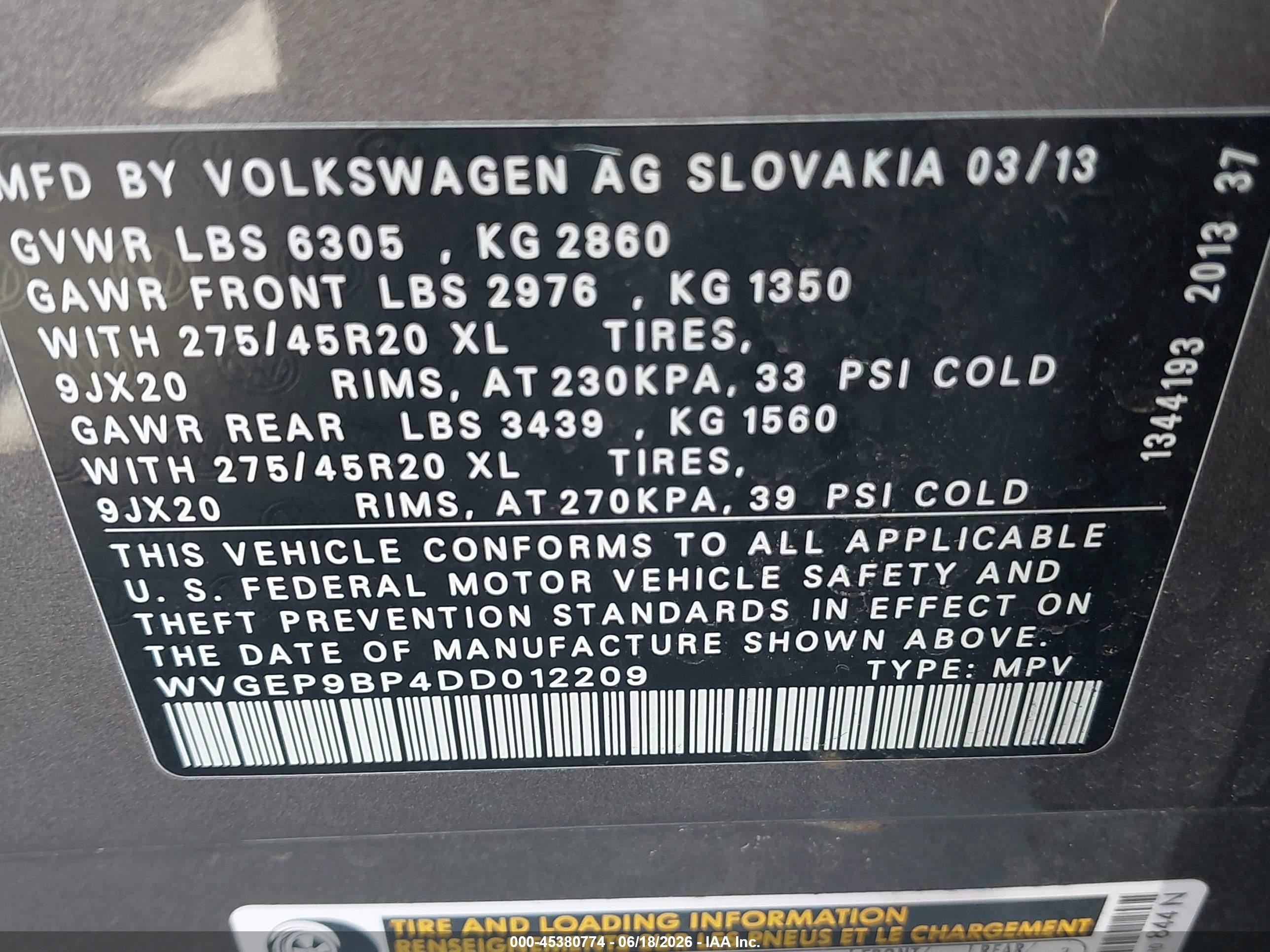 2013 Volkswagen Touareg Tdi Executive Gray vin: WVGEP9BP4DD012209