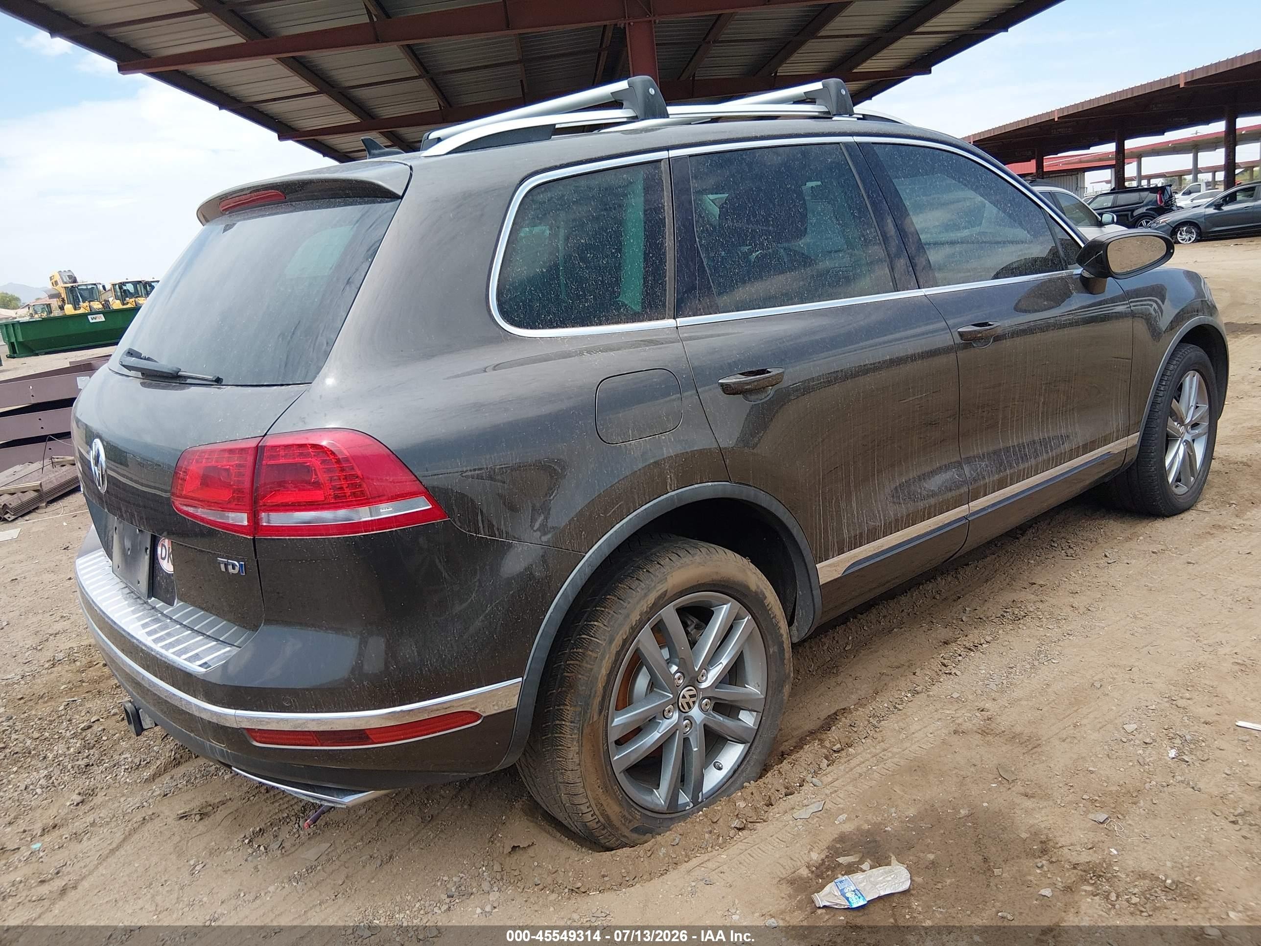 2015 Volkswagen Touareg Tdi Lux Серый vin: WVGEP9BP5FD007412