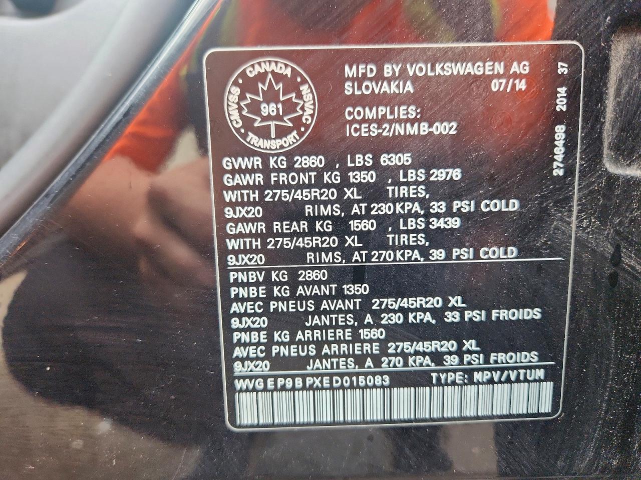2014 Volkswagen Touareg V6 Tdi Black vin: WVGEP9BPXED015083