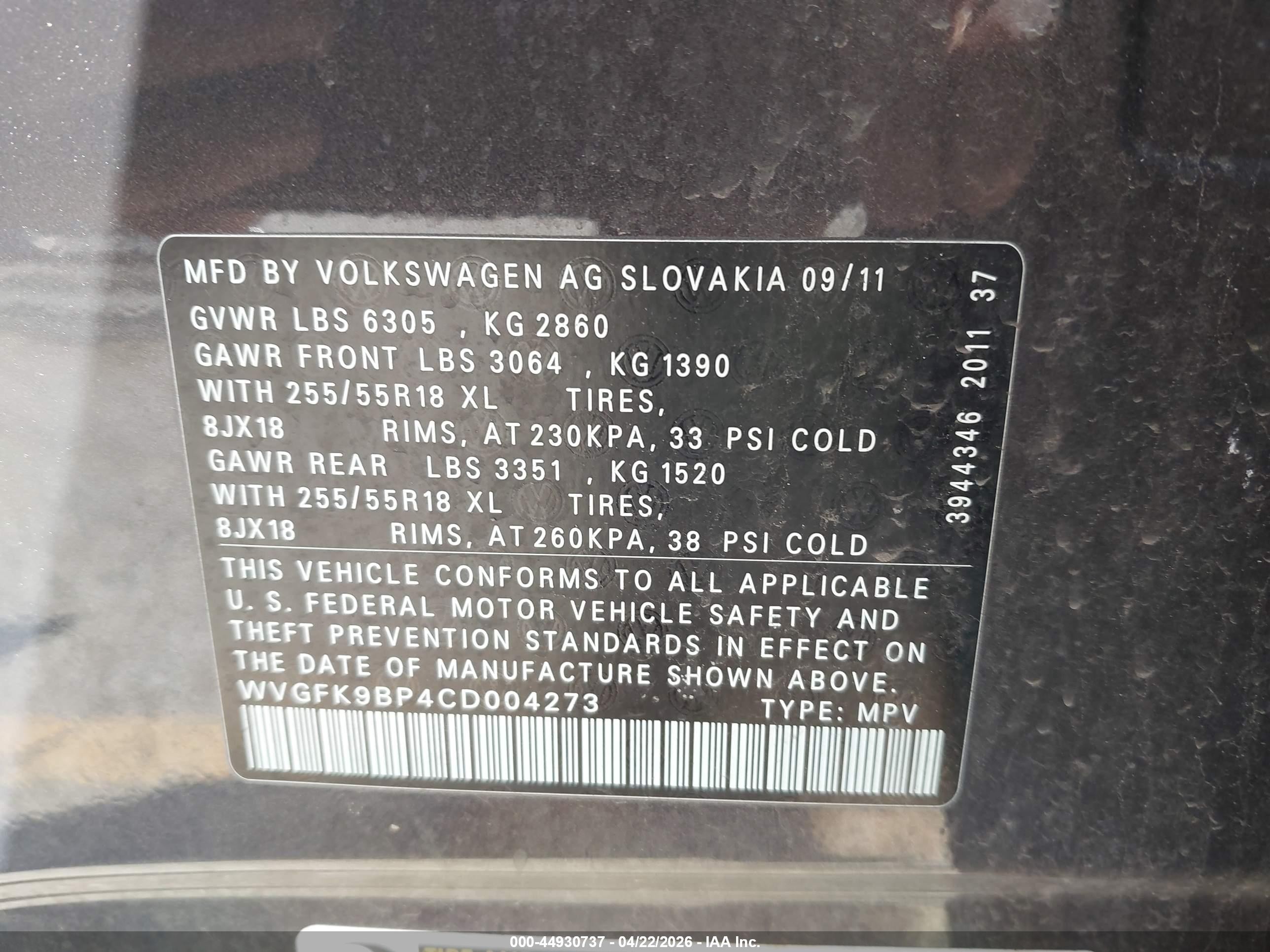 2012 Volkswagen Touareg Tdi Sport Gray vin: WVGFK9BP4CD004273