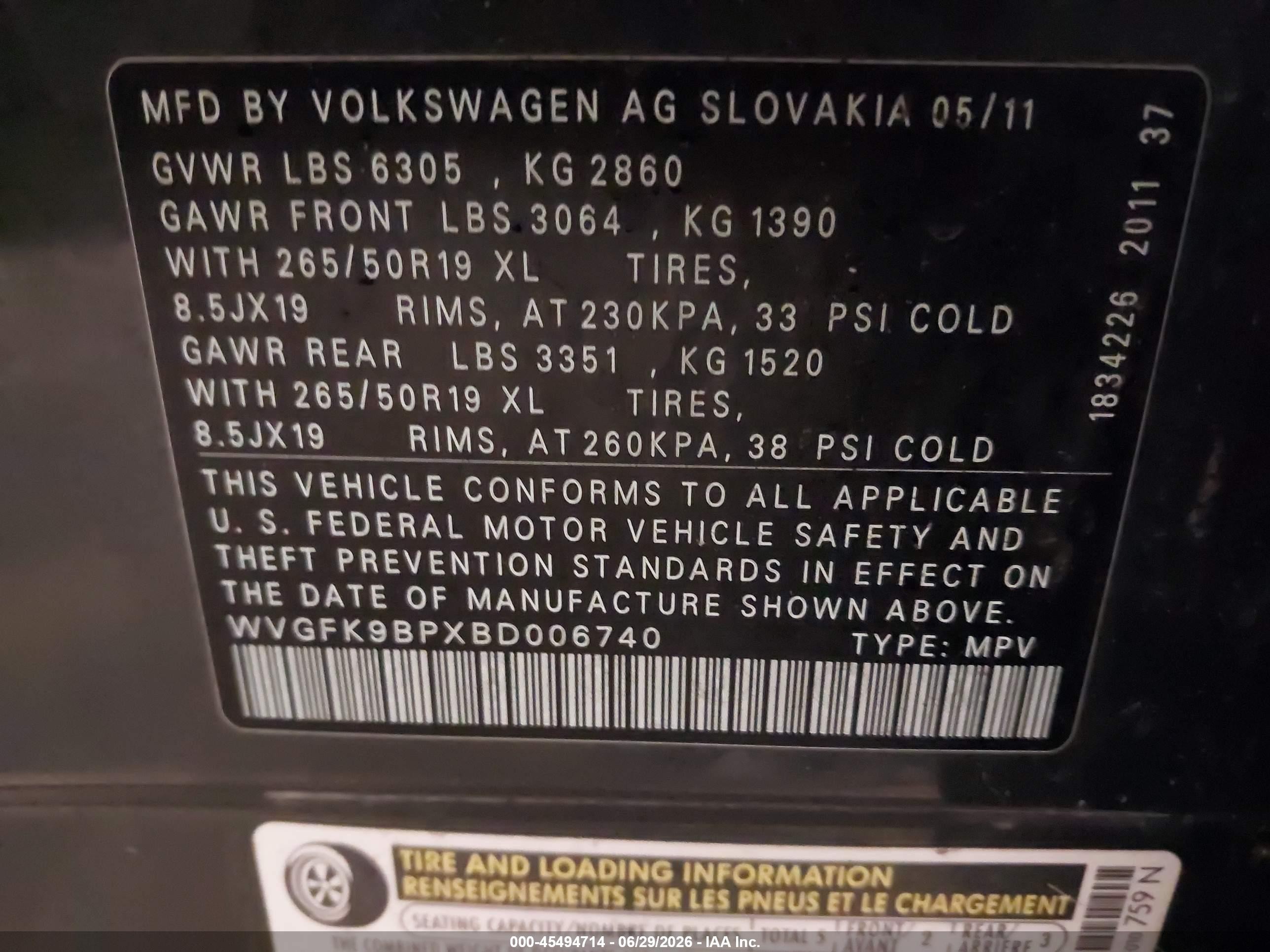 2011 Volkswagen Touareg Tdi Lux Gray vin: WVGFK9BPXBD006740