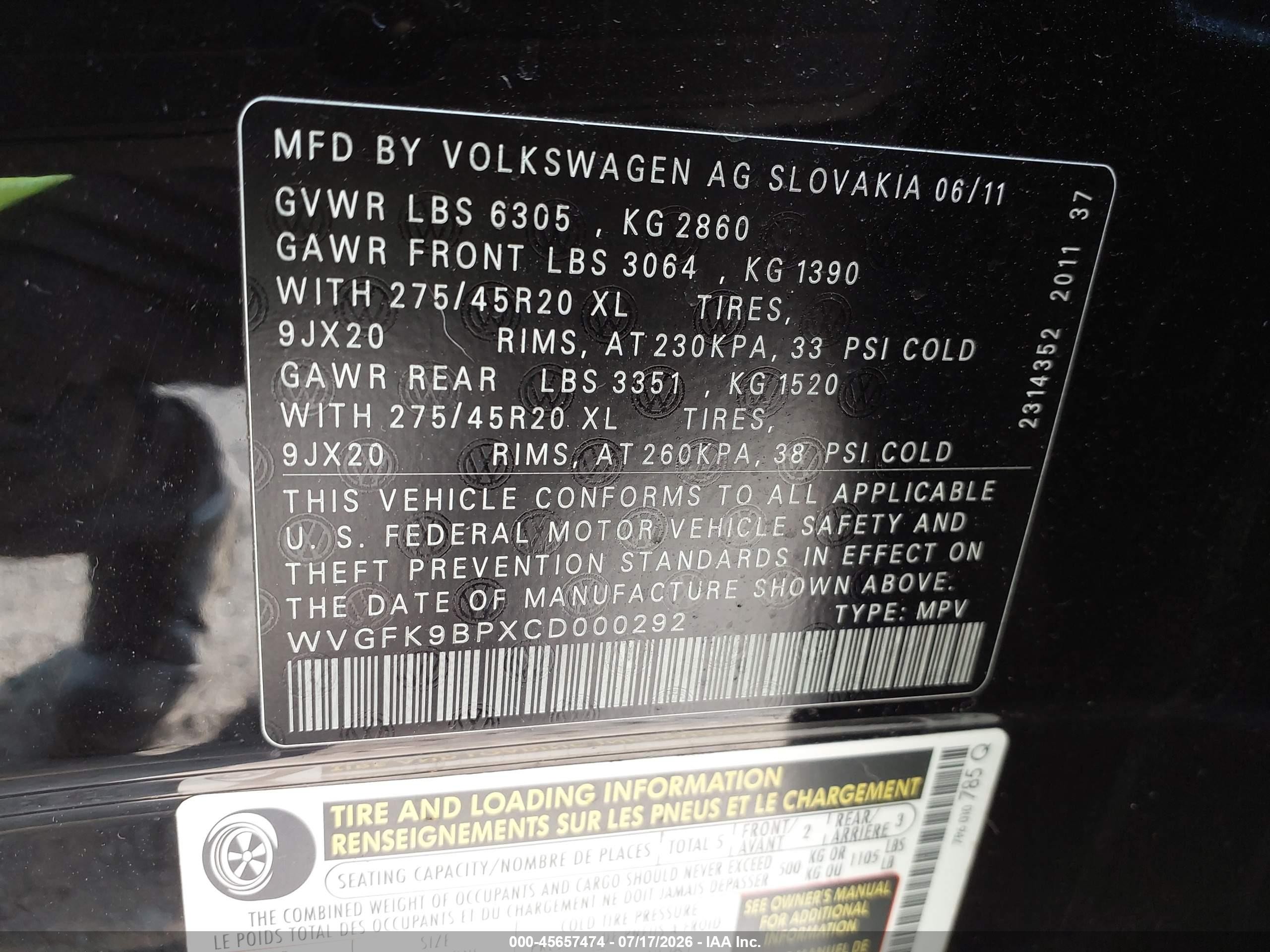 2012 Volkswagen Touareg Tdi Executive Черный vin: WVGFK9BPXCD000292