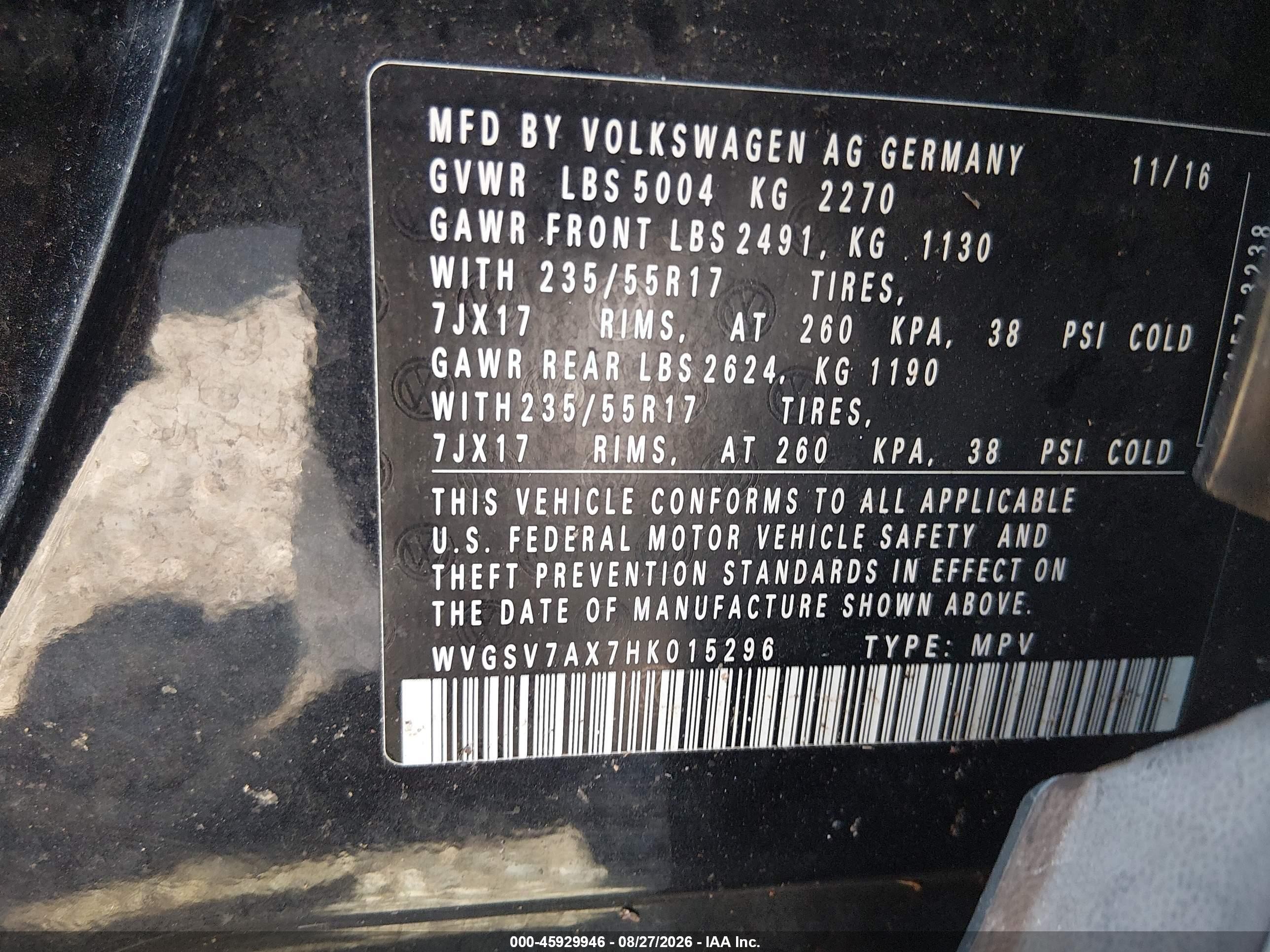 2017 Volkswagen Tiguan 2.0t Wolfsburg Edition Черный vin: WVGSV7AX7HK015296