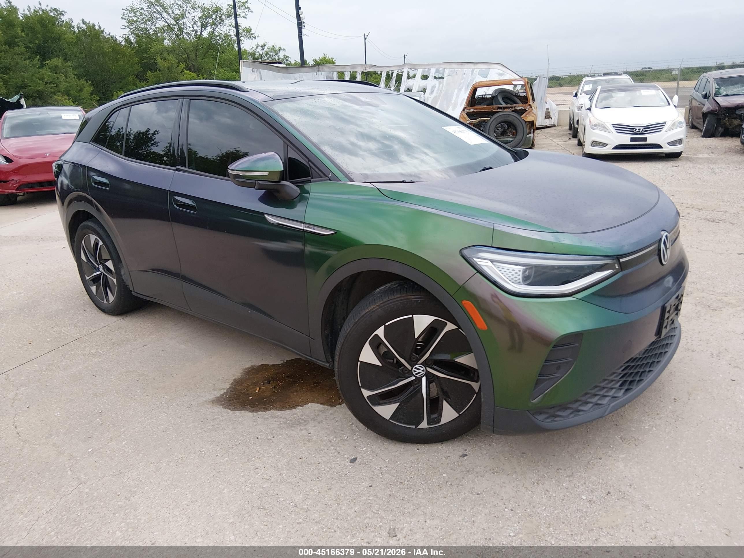 2021 Volkswagen Id.4 Pro S Зеленый vin: WVGTMPE21MP032422