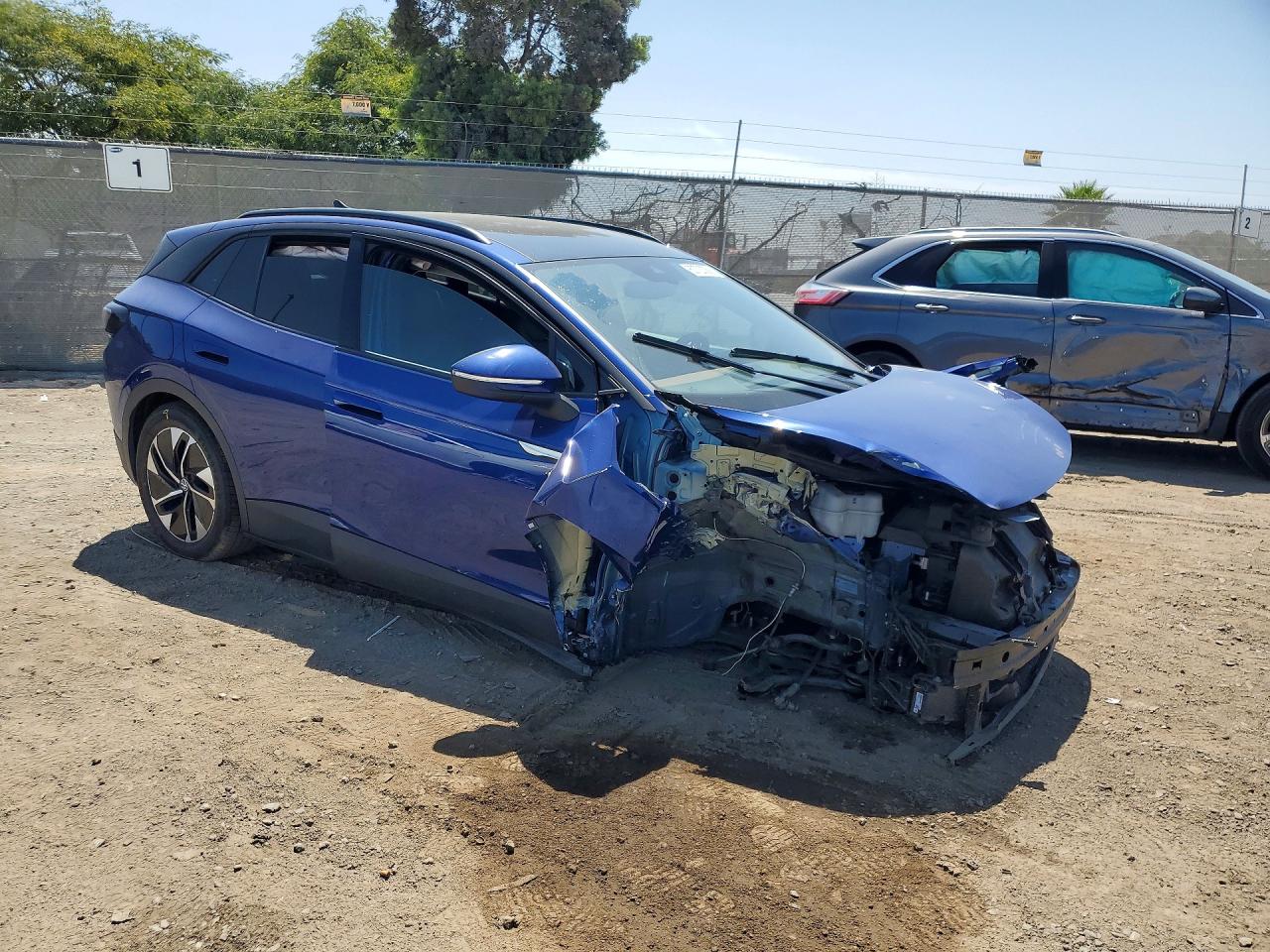 2021 Volkswagen Id.4 Pro S Blue vin: WVGTMPE23MP038593