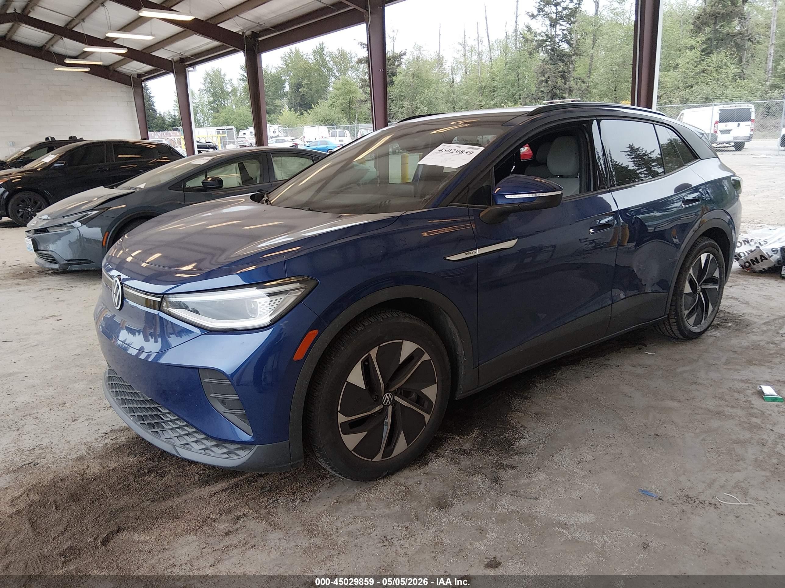 2021 Volkswagen Id.4 Pro S Blue vin: WVGTMPE25MP033895