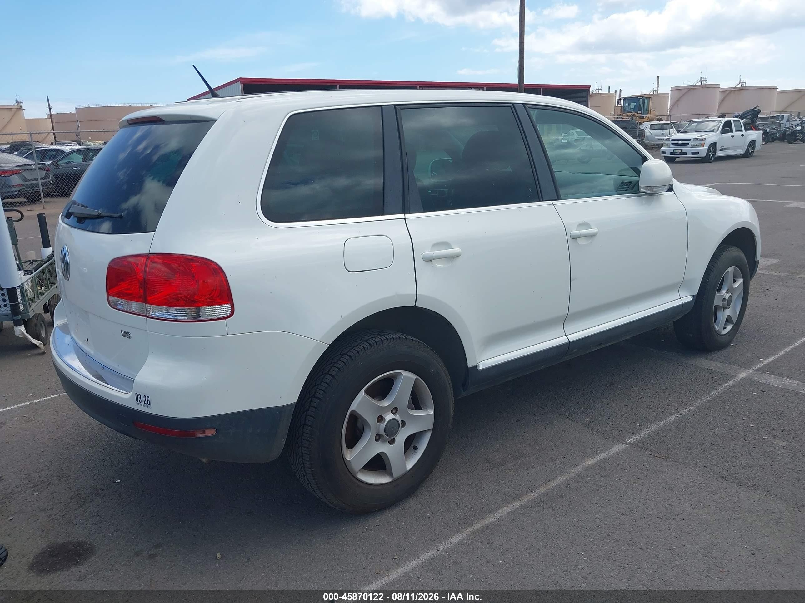 2006 Volkswagen Touareg V6 White vin: WVGZG77L96D013385