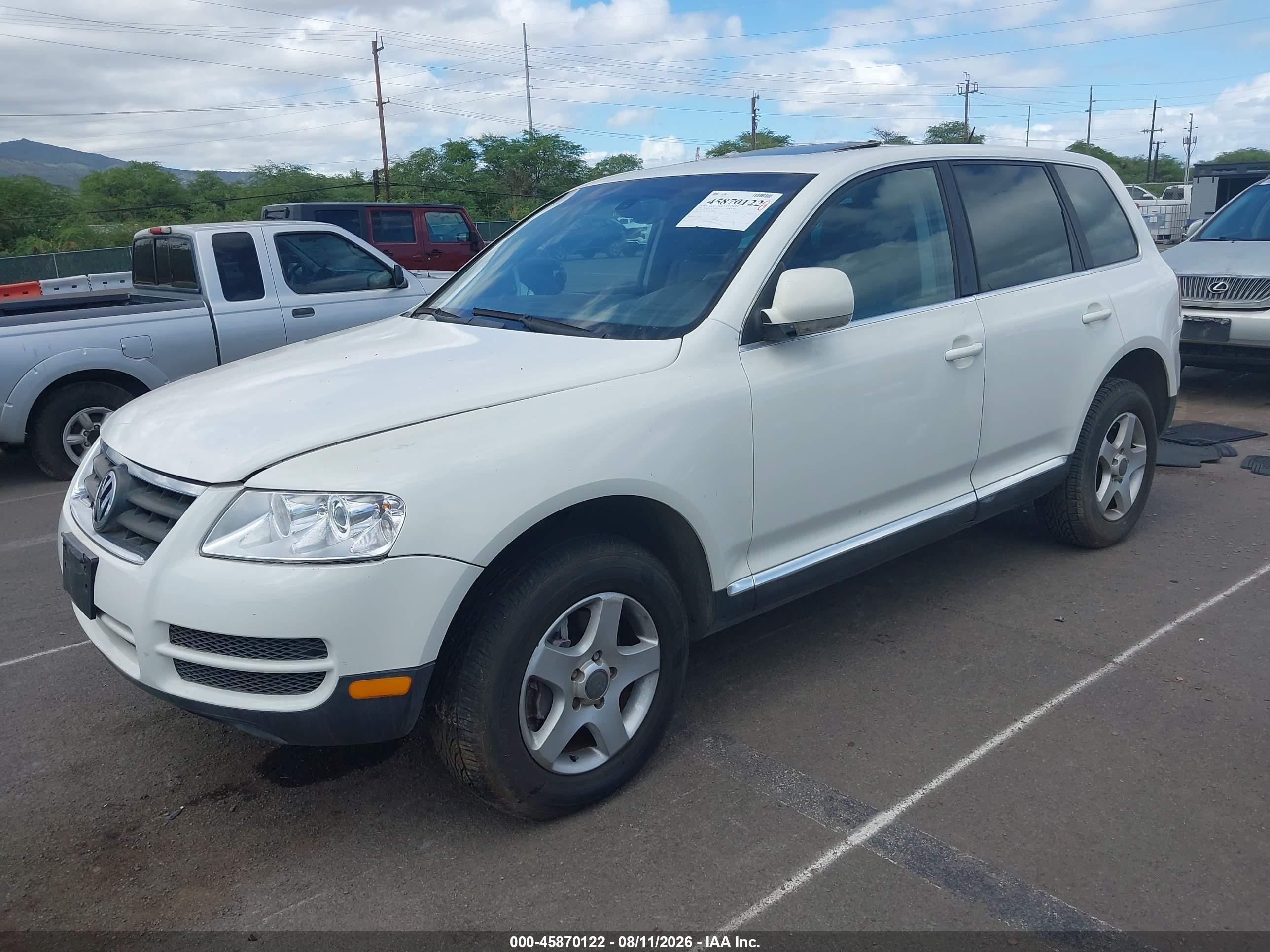 2006 Volkswagen Touareg V6 White vin: WVGZG77L96D013385