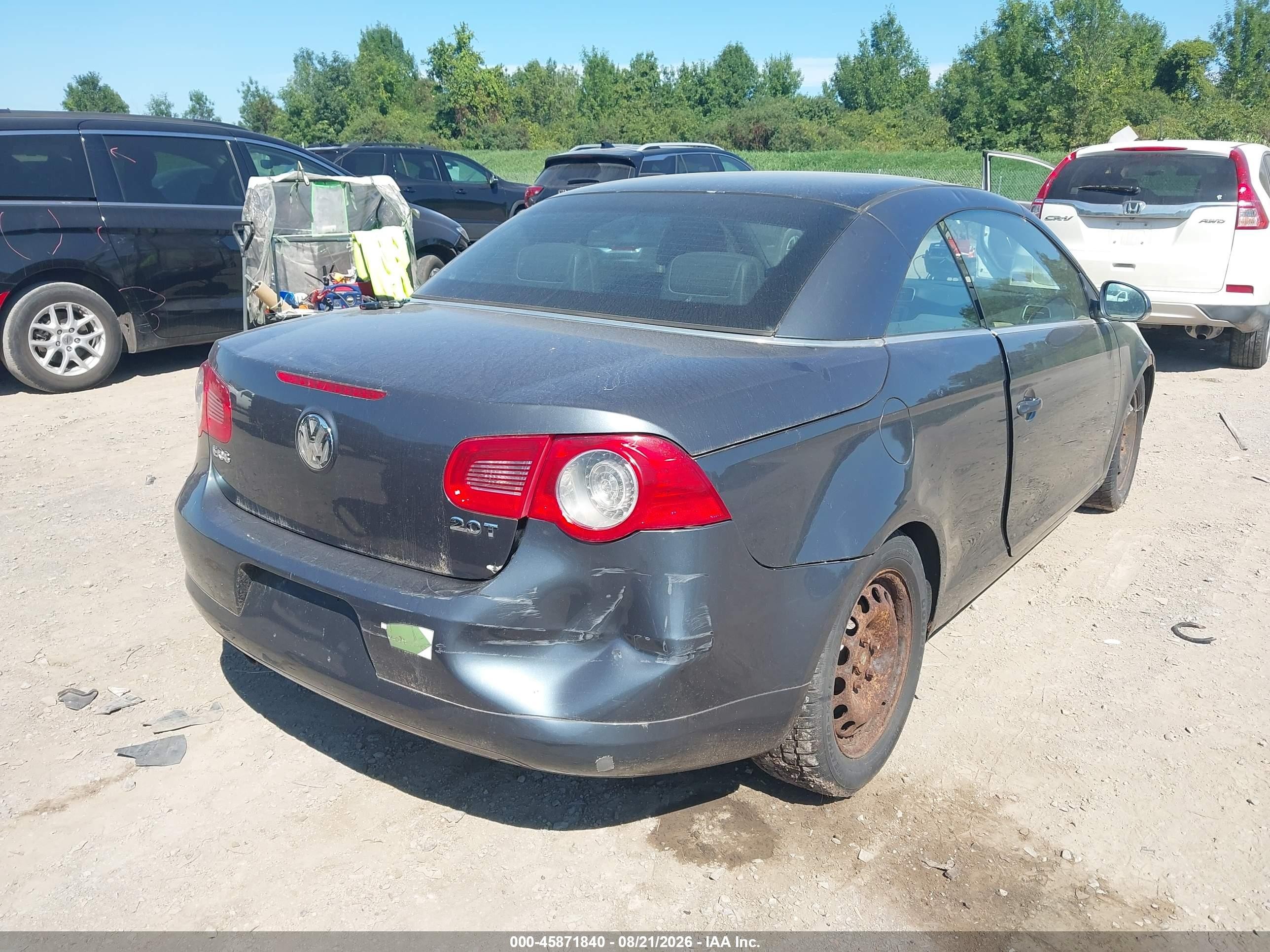 2008 Volkswagen Eos Turbo Blue vin: WVWAA71F38V048023