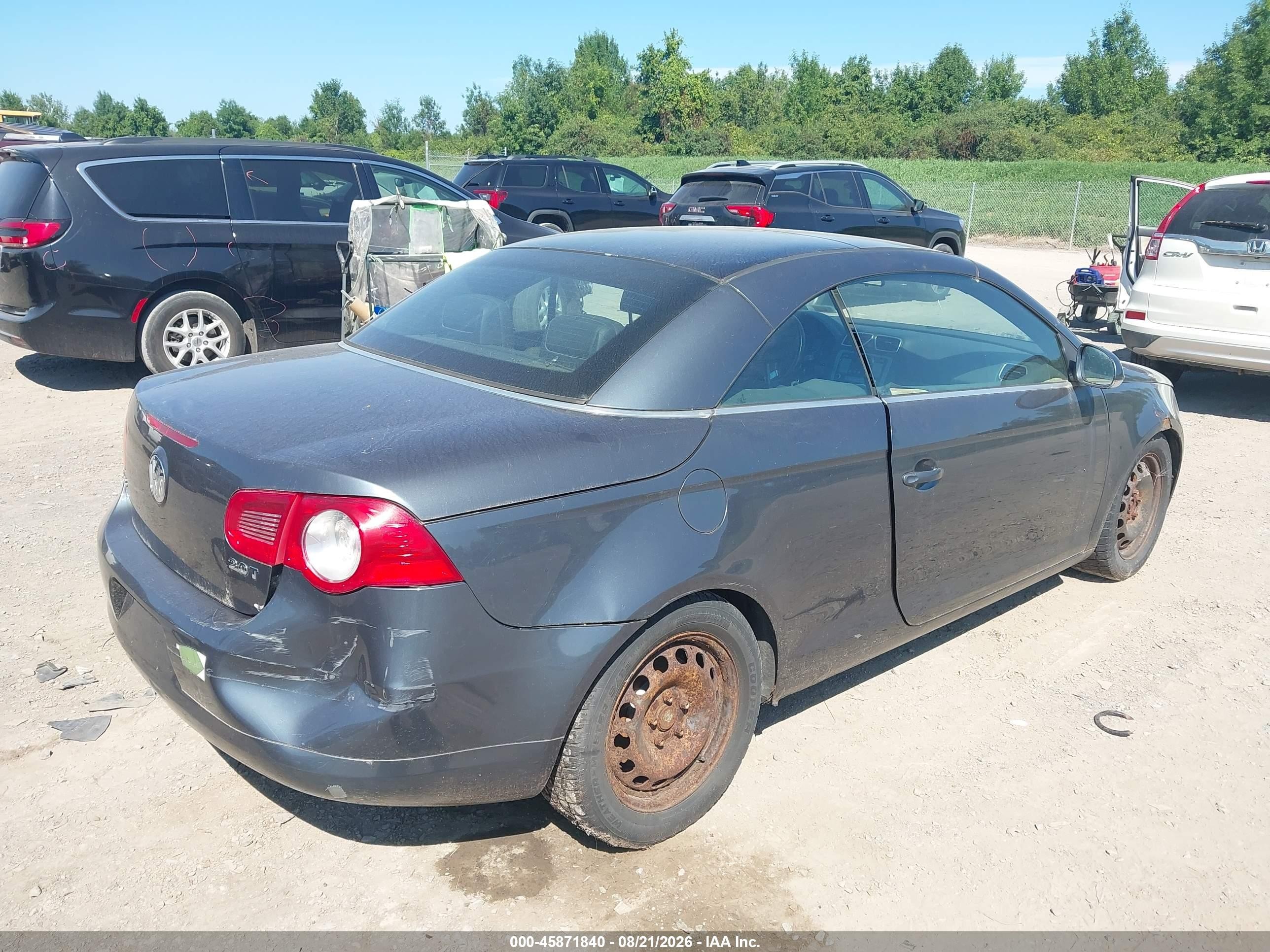 2008 Volkswagen Eos Turbo Blue vin: WVWAA71F38V048023