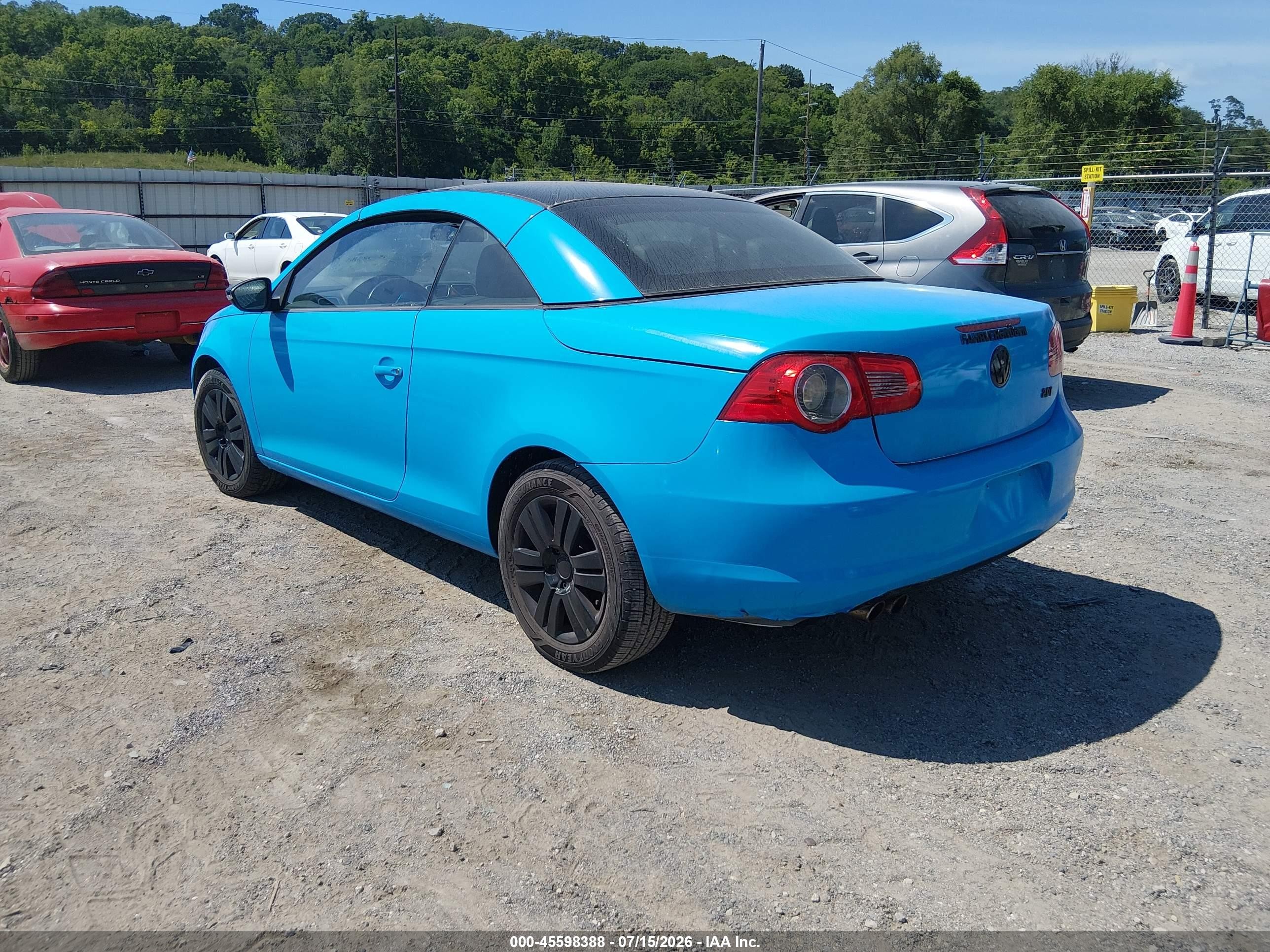 2009 Volkswagen Eos Komfort Blue vin: WVWAA71F39V015296