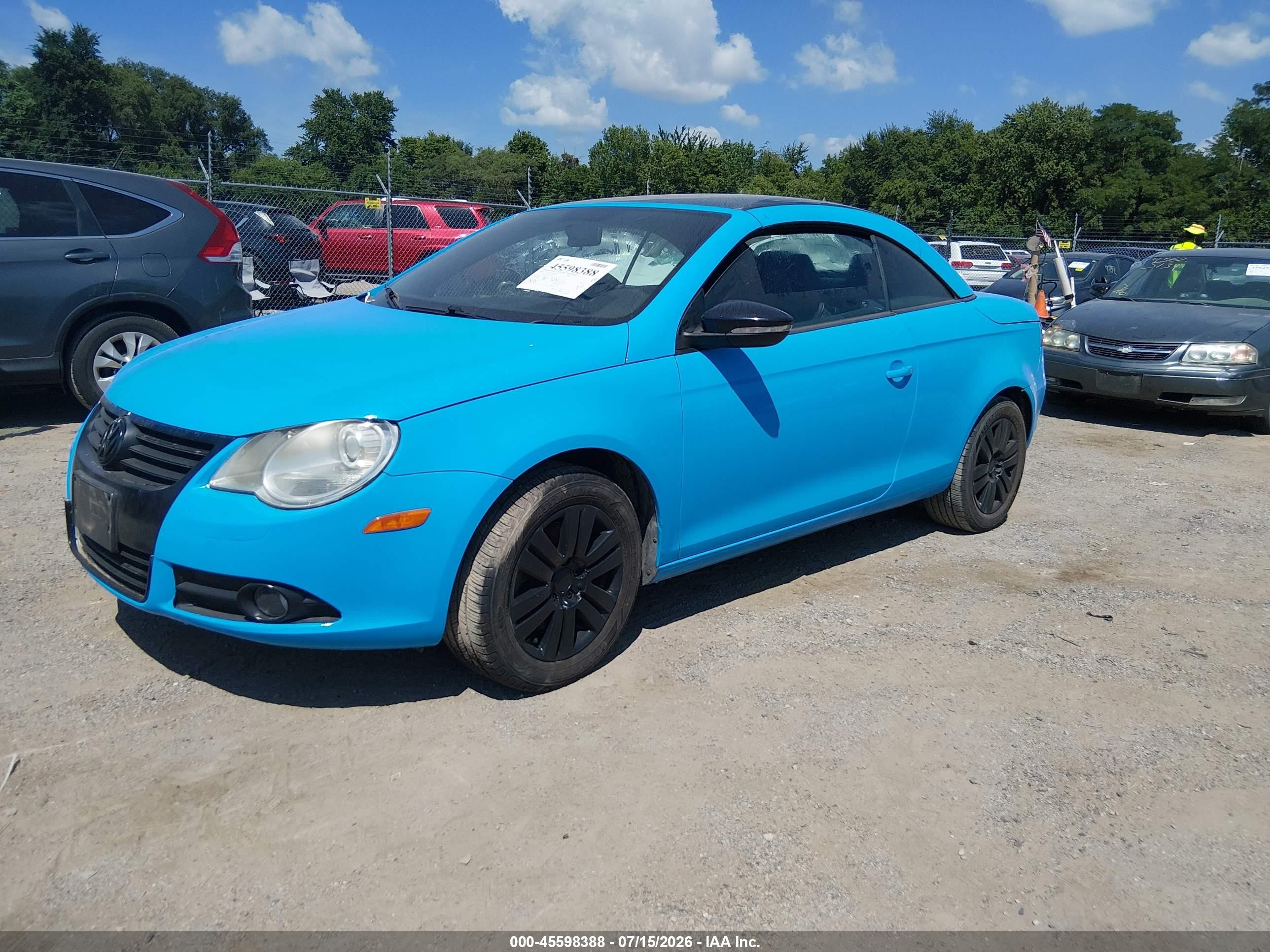 2009 Volkswagen Eos Komfort Blue vin: WVWAA71F39V015296