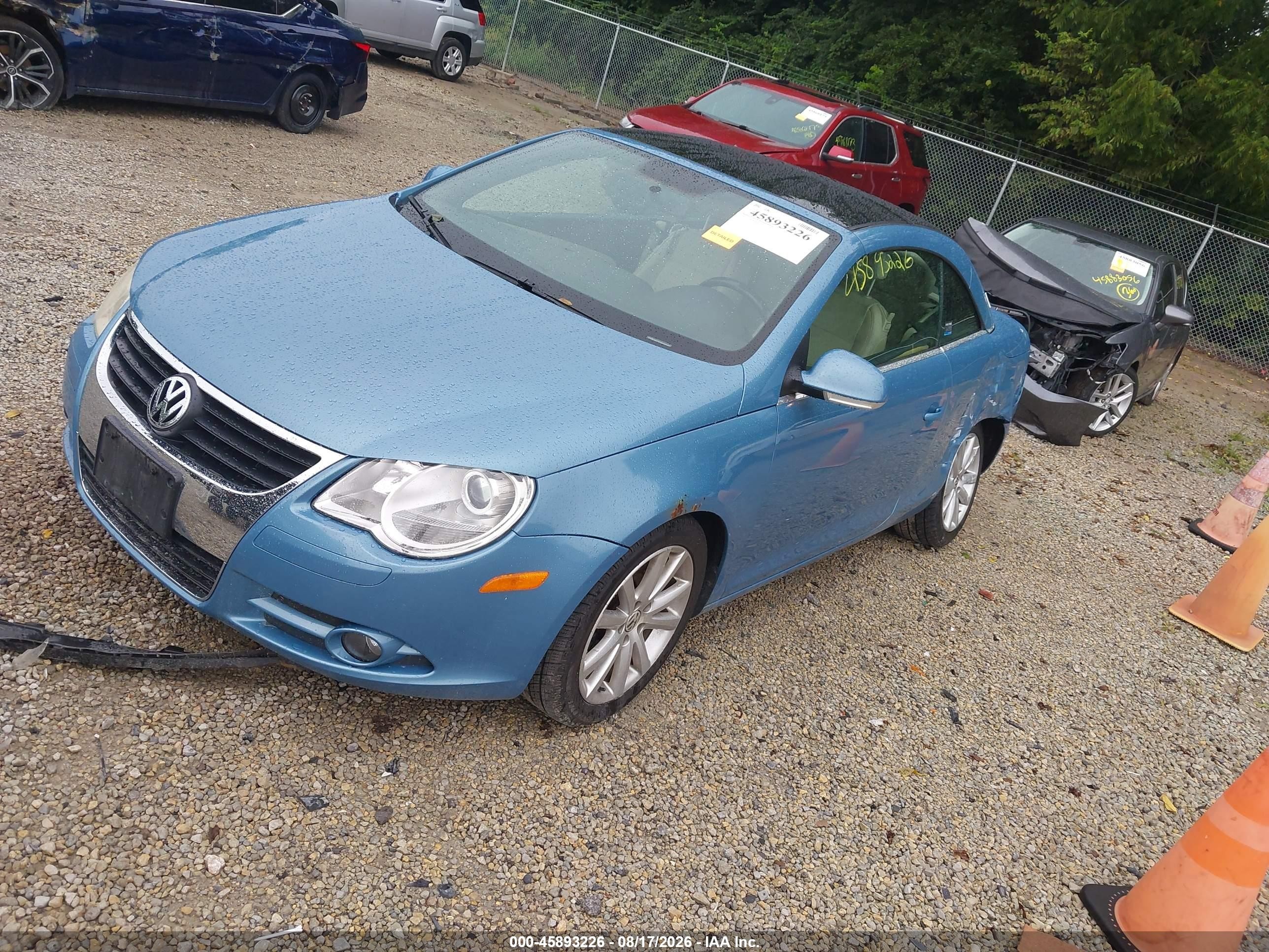 2008 Volkswagen Eos Komfort/turbo Синий vin: WVWAA71F68V025996