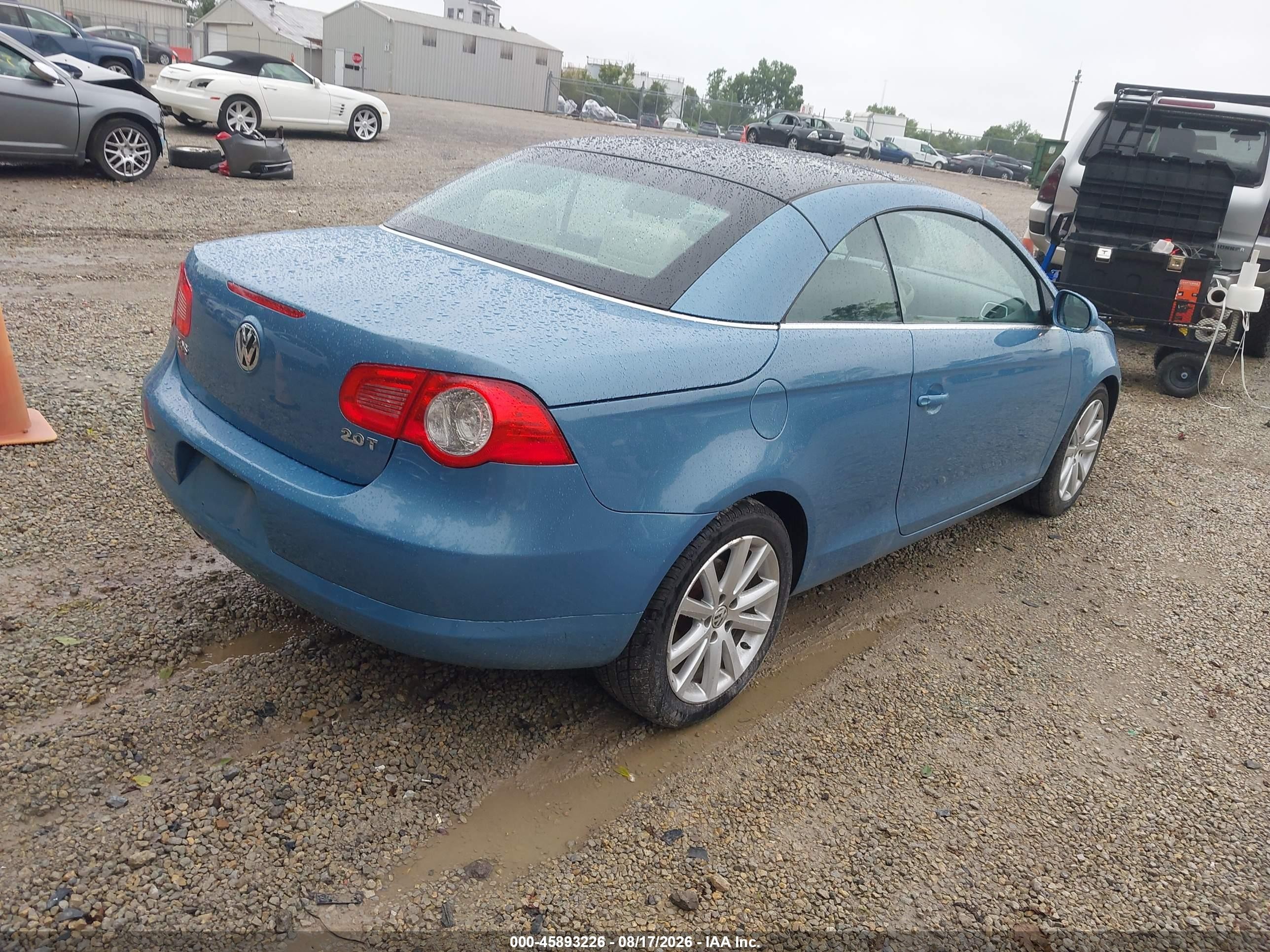 2008 Volkswagen Eos Komfort/turbo Синий vin: WVWAA71F68V025996