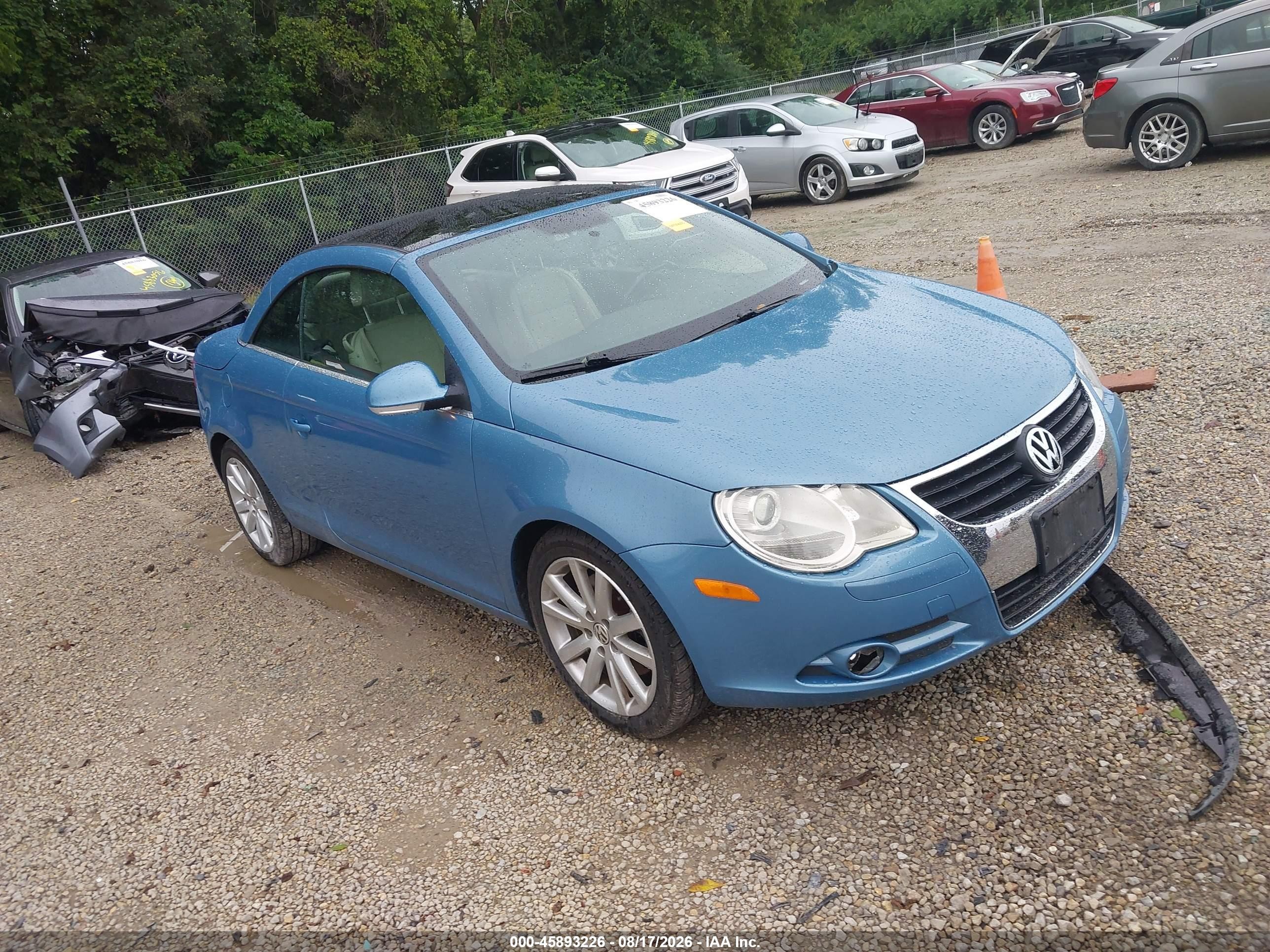 2008 Volkswagen Eos Komfort/turbo Синий vin: WVWAA71F68V025996