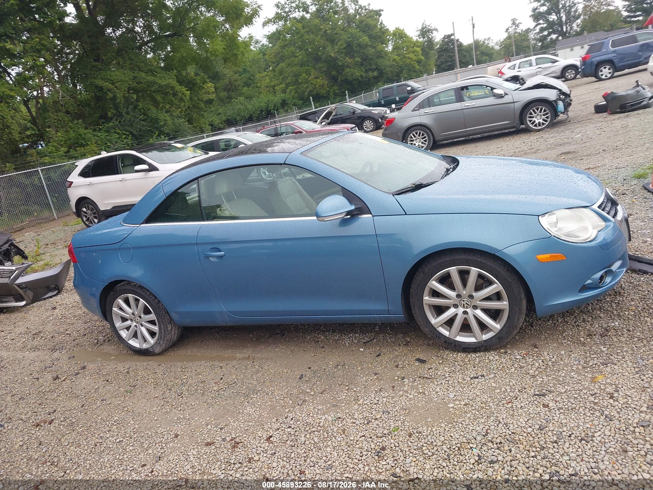 2008 Volkswagen Eos Komfort/turbo Синий vin: WVWAA71F68V025996