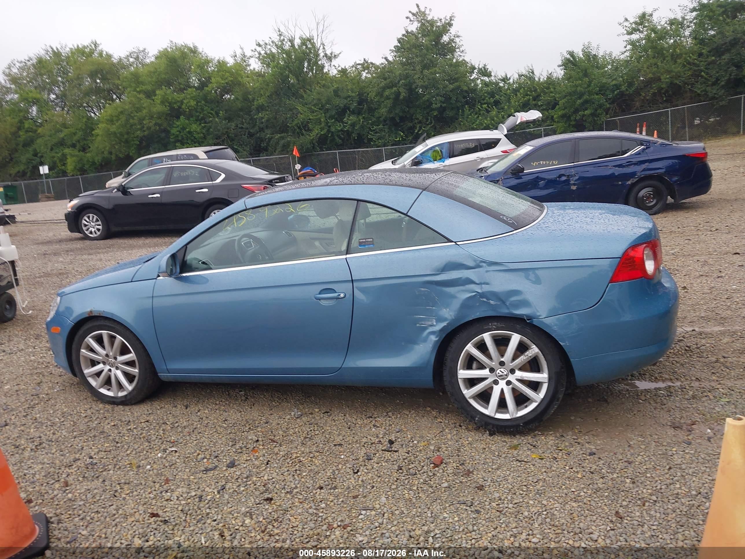 2008 Volkswagen Eos Komfort/turbo Синий vin: WVWAA71F68V025996