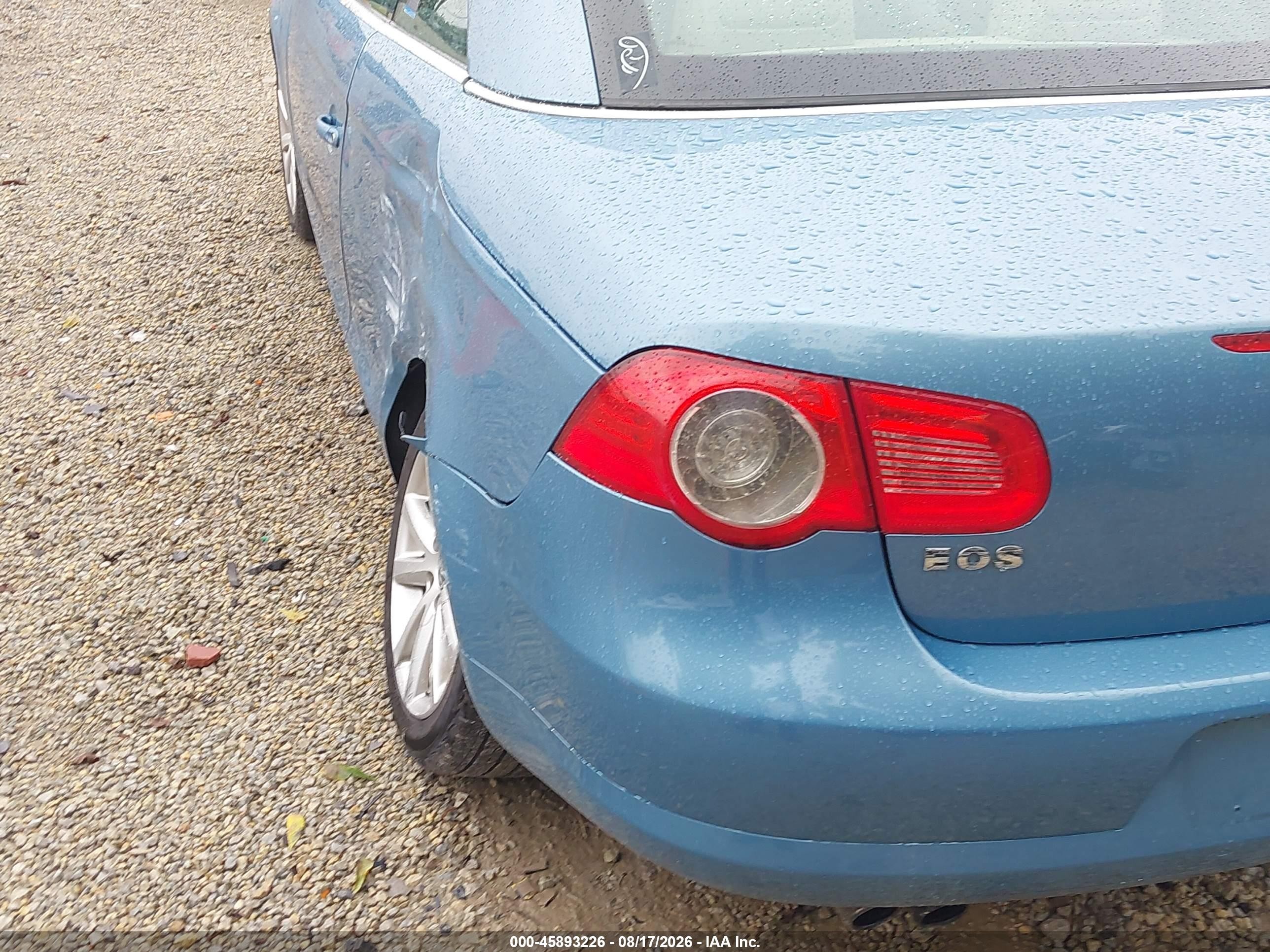2008 Volkswagen Eos Komfort/turbo Синий vin: WVWAA71F68V025996
