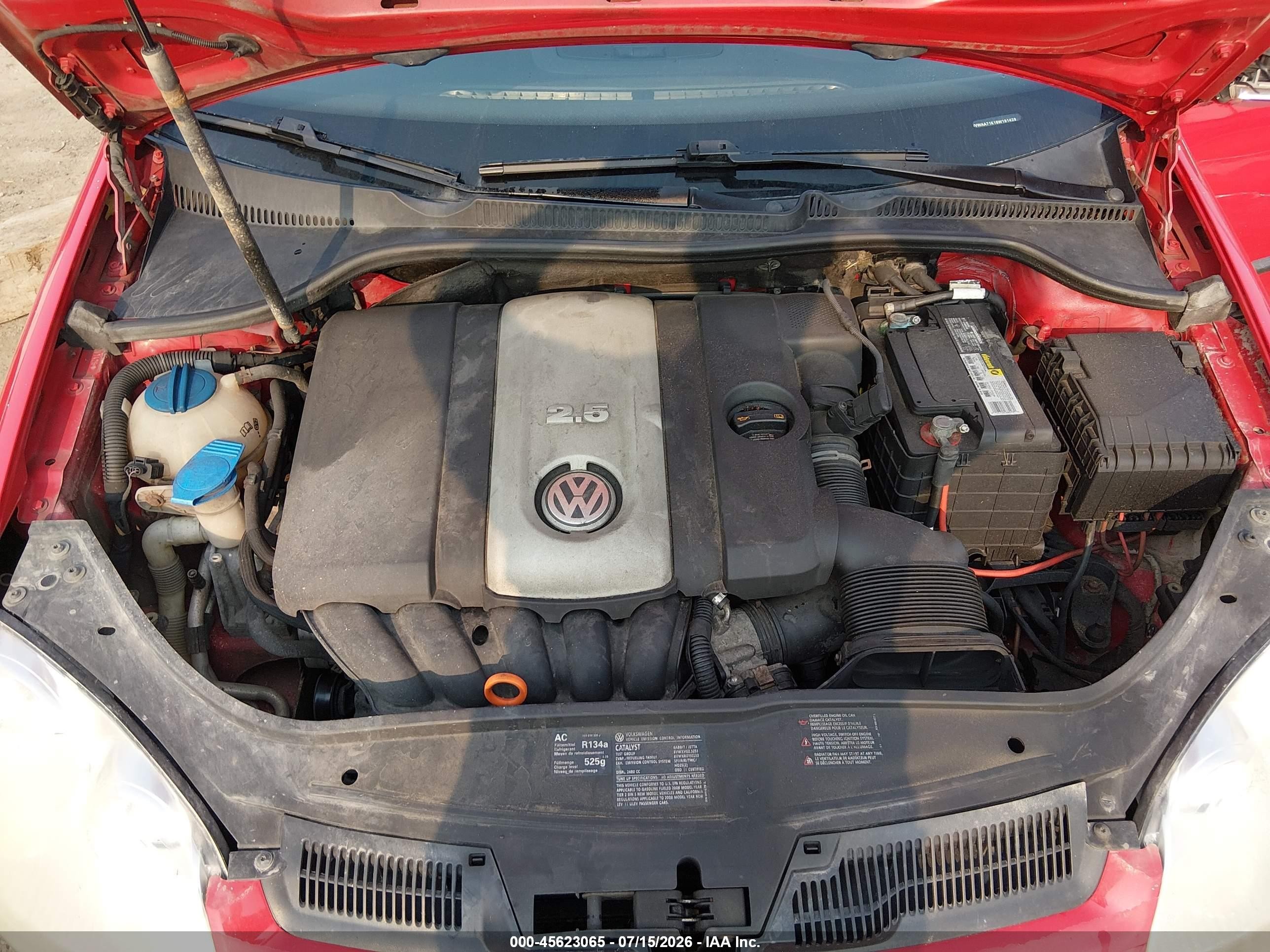 2008 Volkswagen Rabbit S Красный vin: WVWAA71K18W191429