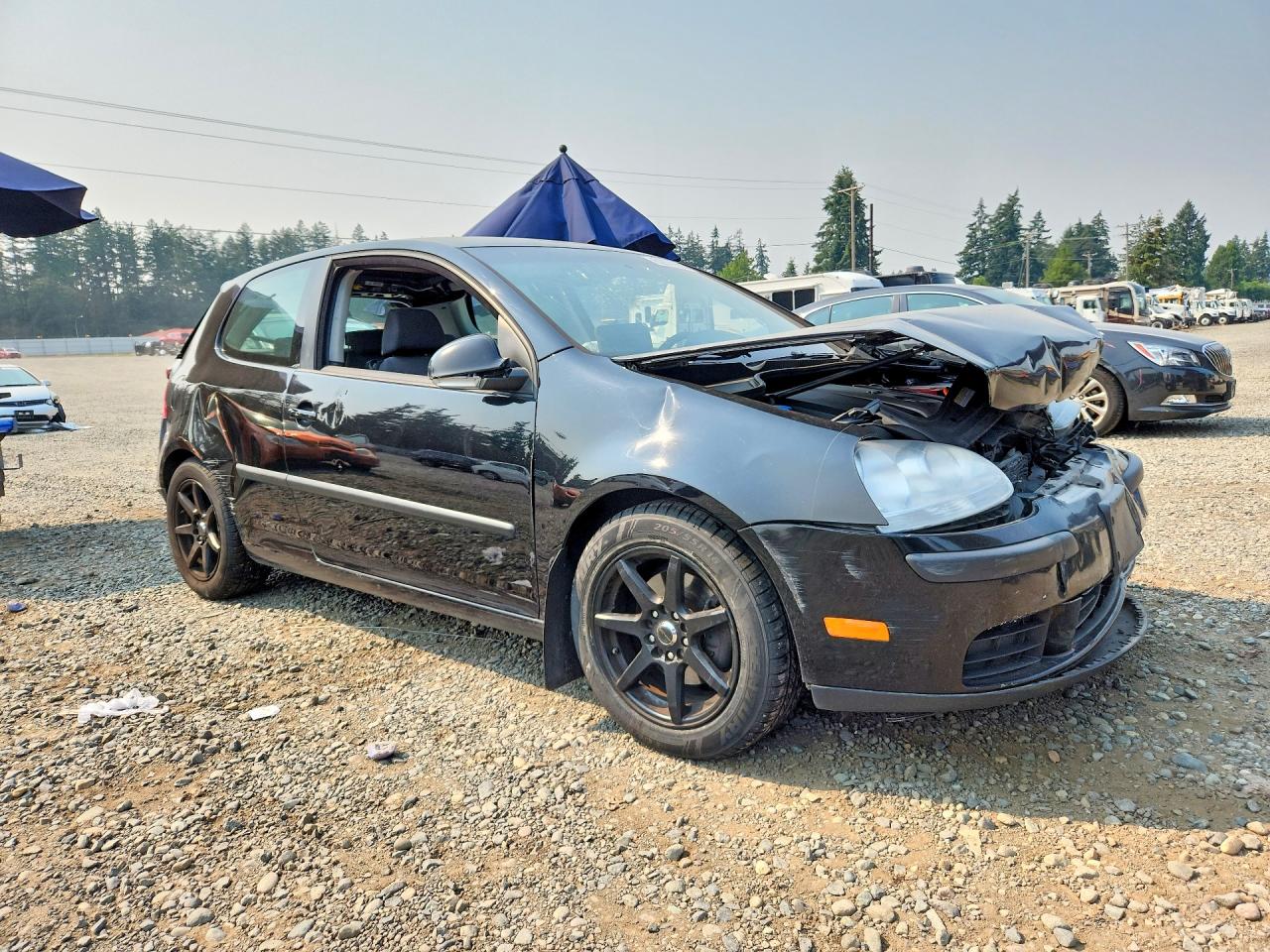 2009 Volkswagen Rabbit Black vin: WVWAB71K89W102227
