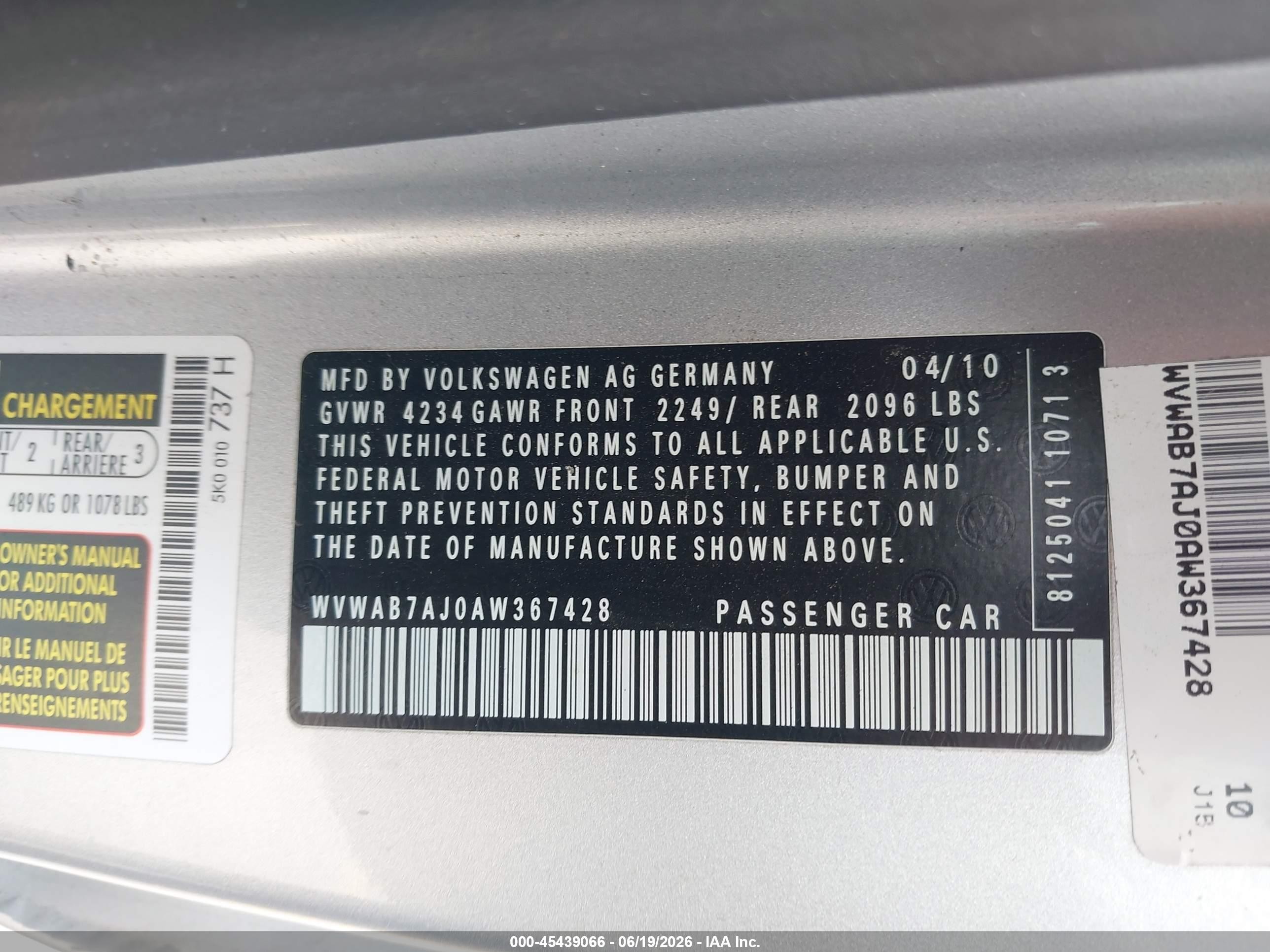 2010 Volkswagen Golf 2-door Gray vin: WVWAB7AJ0AW367428