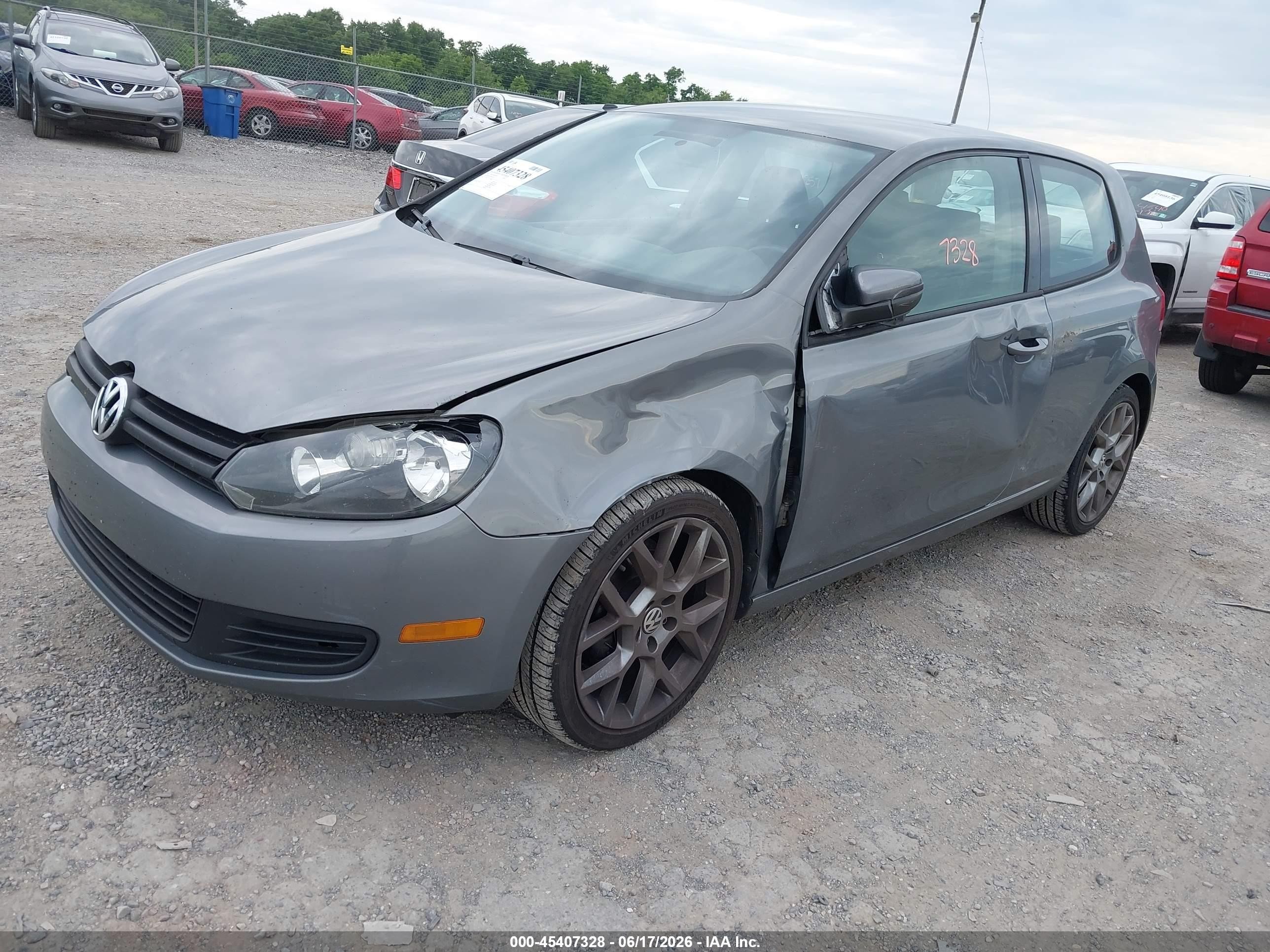 2012 Volkswagen Golf 2.5l 2-door Gray vin: WVWAB7AJ1CW013307