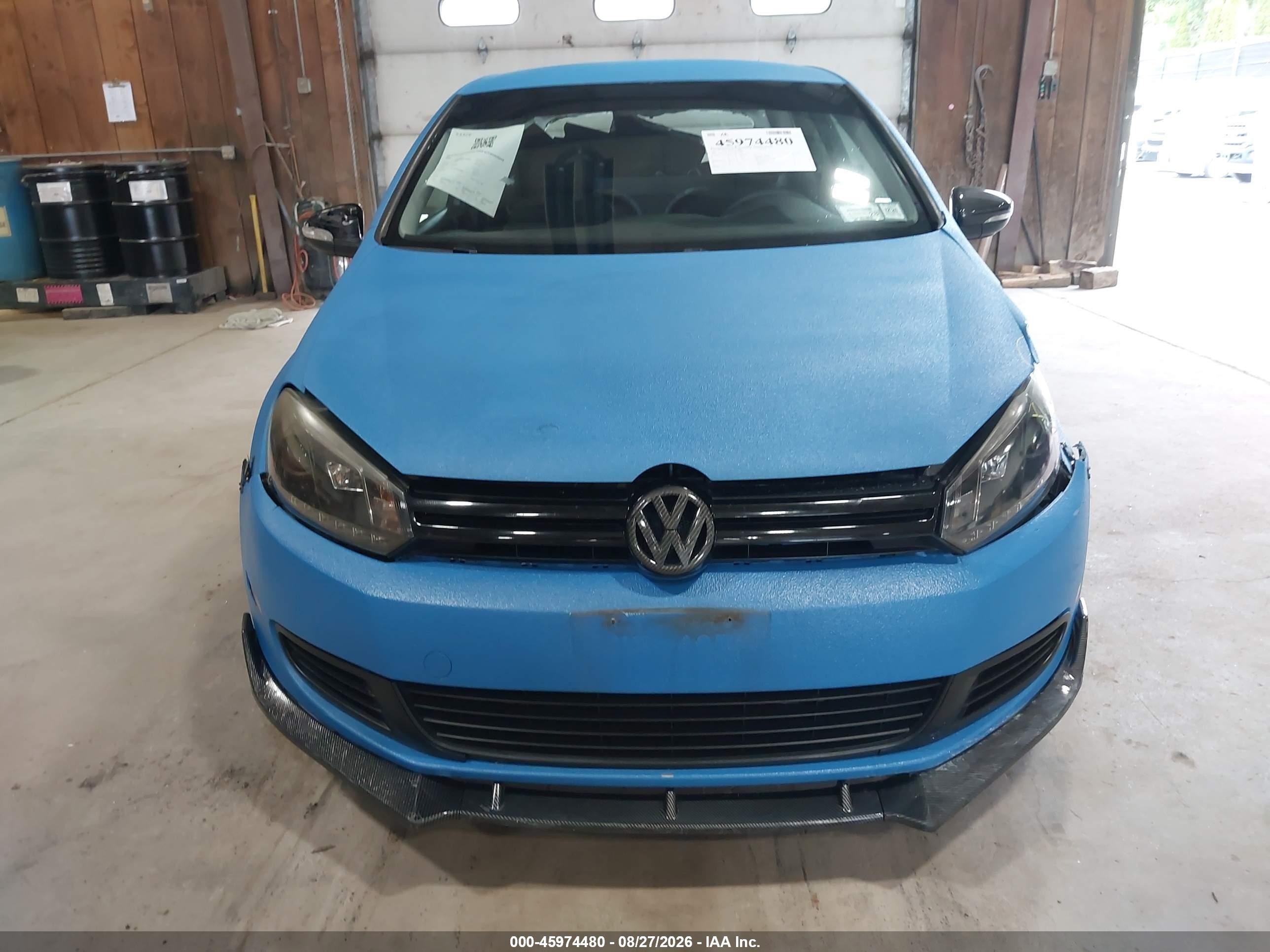 2012 Volkswagen Golf Blue vin: WVWAB7AJ2CW126019
