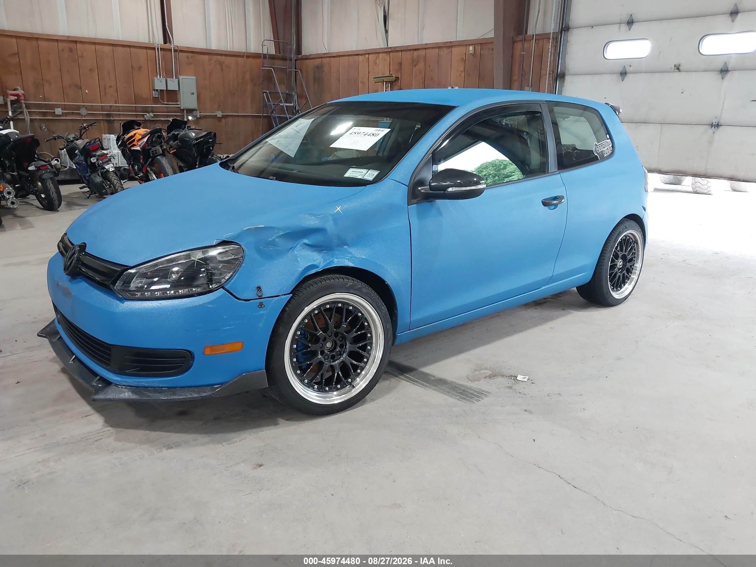 2012 Volkswagen Golf Blue vin: WVWAB7AJ2CW126019