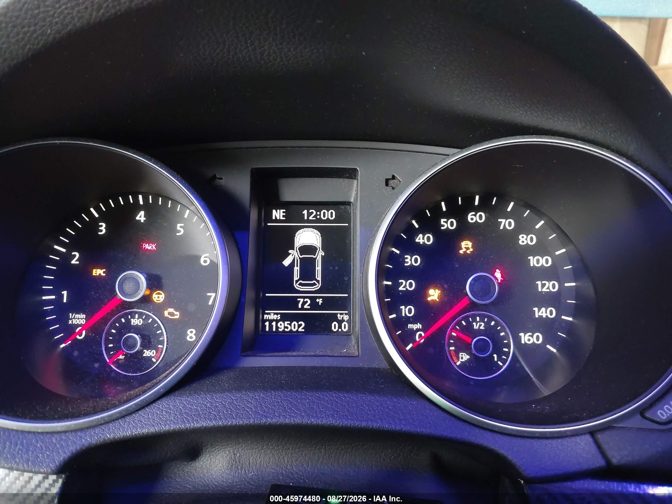 2012 Volkswagen Golf Blue vin: WVWAB7AJ2CW126019