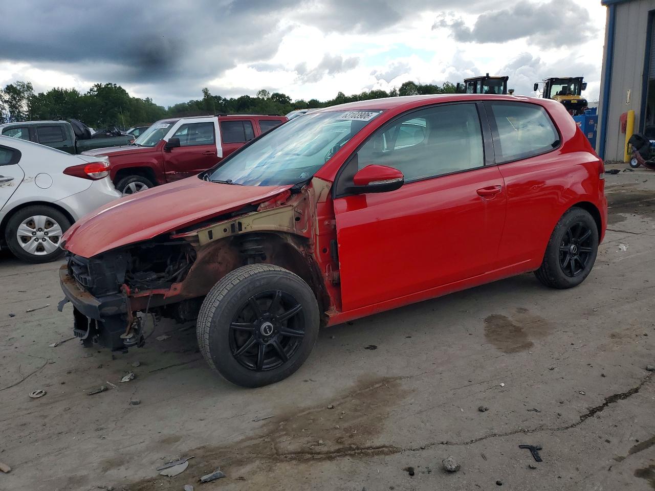 2010 Volkswagen Golf Red vin: WVWAB7AJ3AW121876