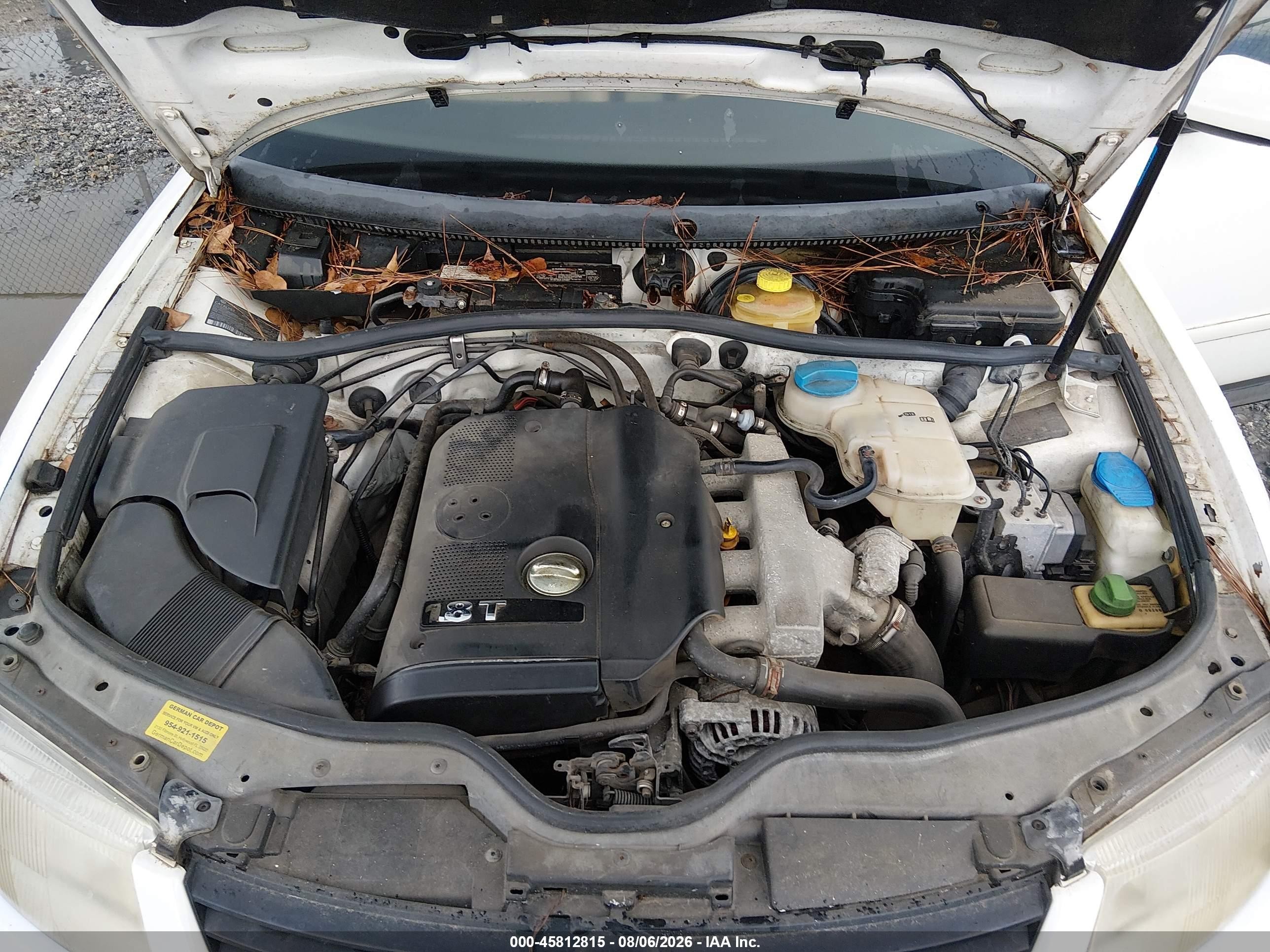 2001 Volkswagen Passat Gls White vin: WVWAC63B11P001582