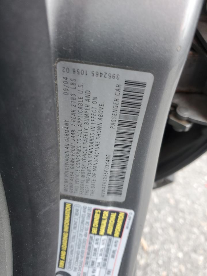 2005 Volkswagen Passat Gls Tdi Gray vin: WVWAE63B35P034485